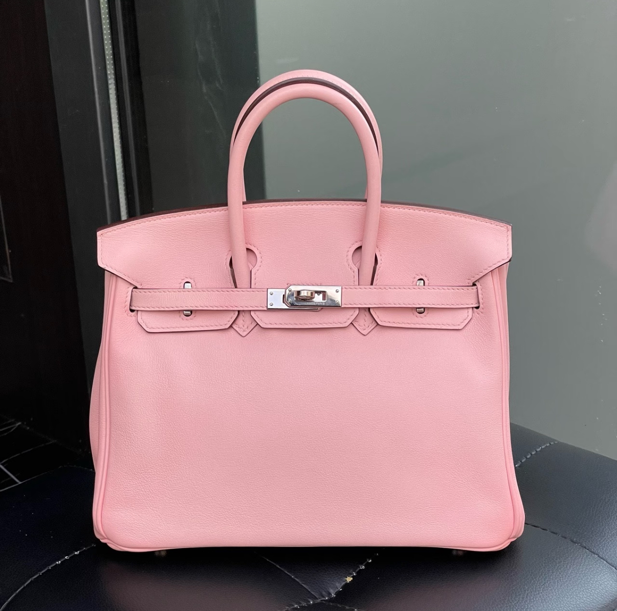 Birkin 25-35 Cherry Blossom Pink Silver Buckle Custom - MOVEMENTARTISAN