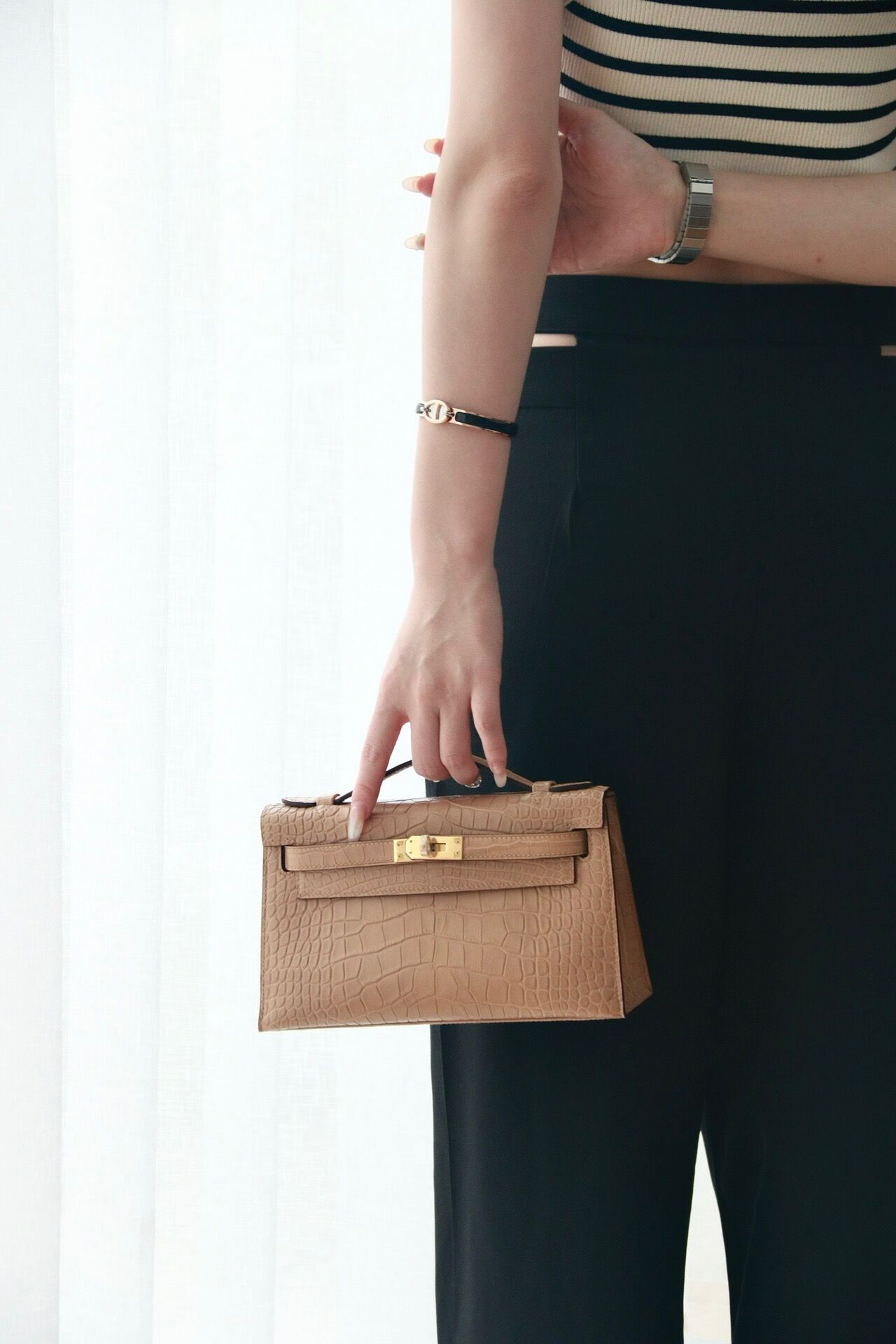 Kelly1 Mini 19 crocodile skin - MOVEMENTARTISAN