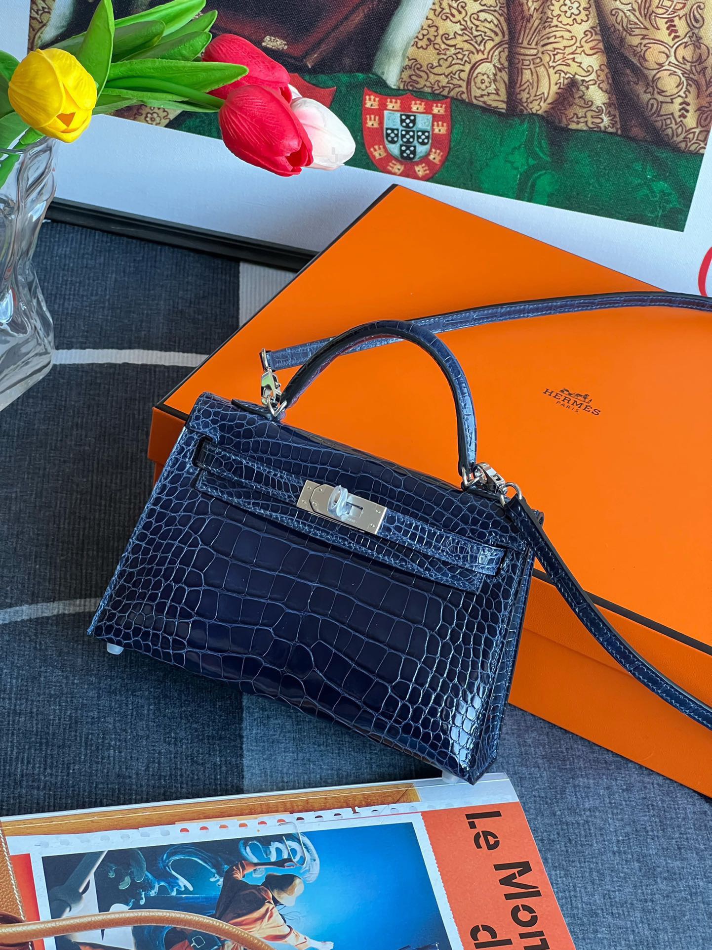 Kelly1 Mini 19 American alligator skin crocodile skin - MOVEMENTARTISAN