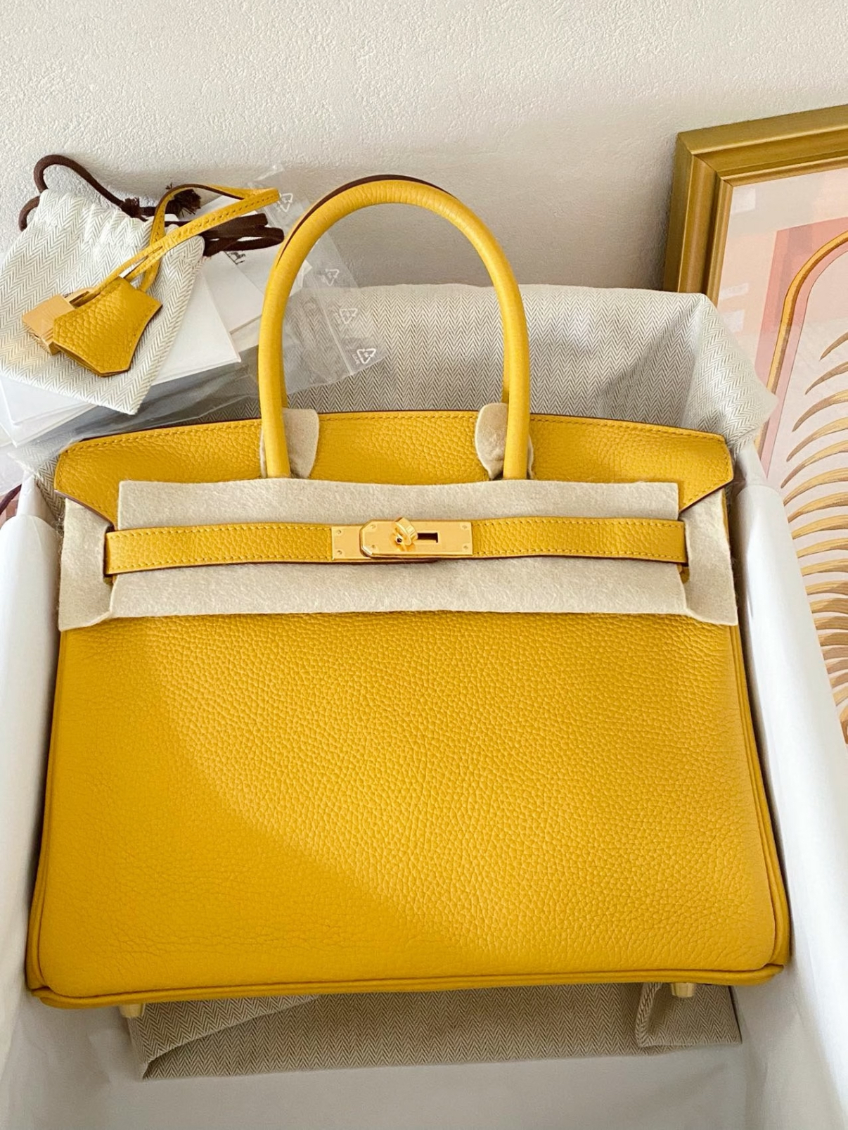 Birkin 25-30 amber yellow gold buckle TOGO custom - MOVEMENTARTISAN