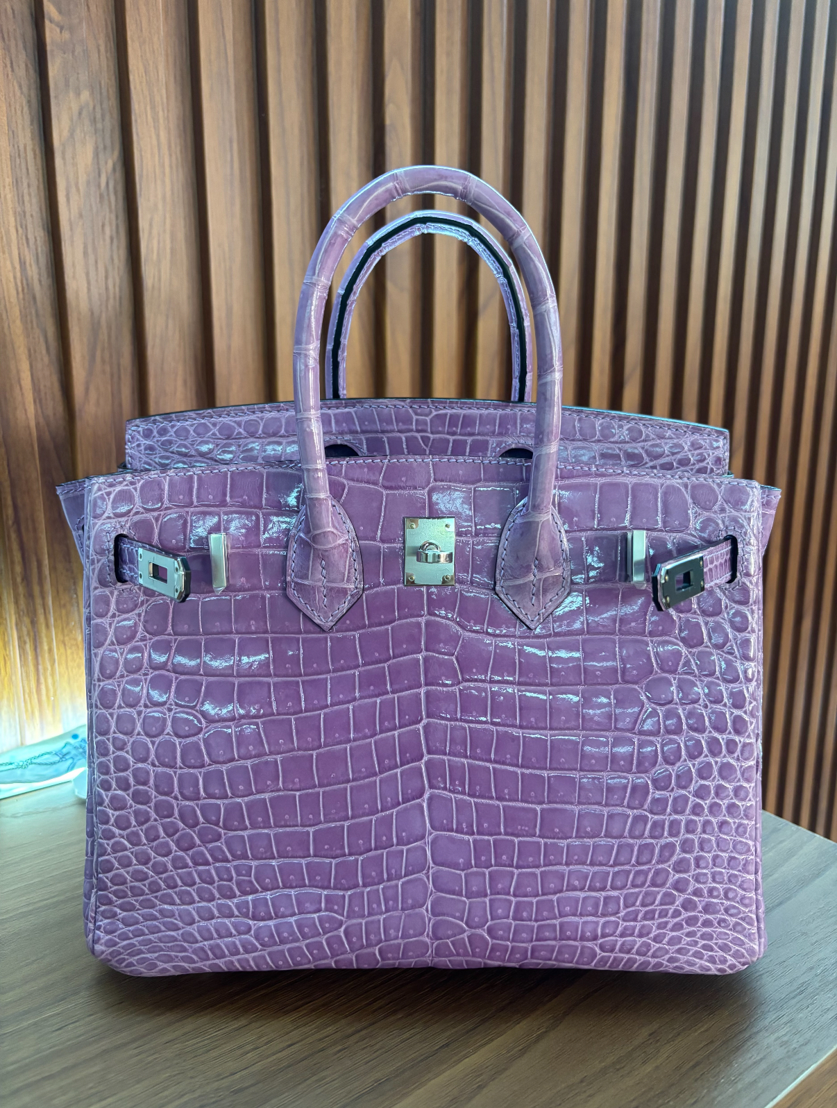 Birkin 25-35 lavender purple Crocodile Skin Custom - MOVEMENTARTISAN
