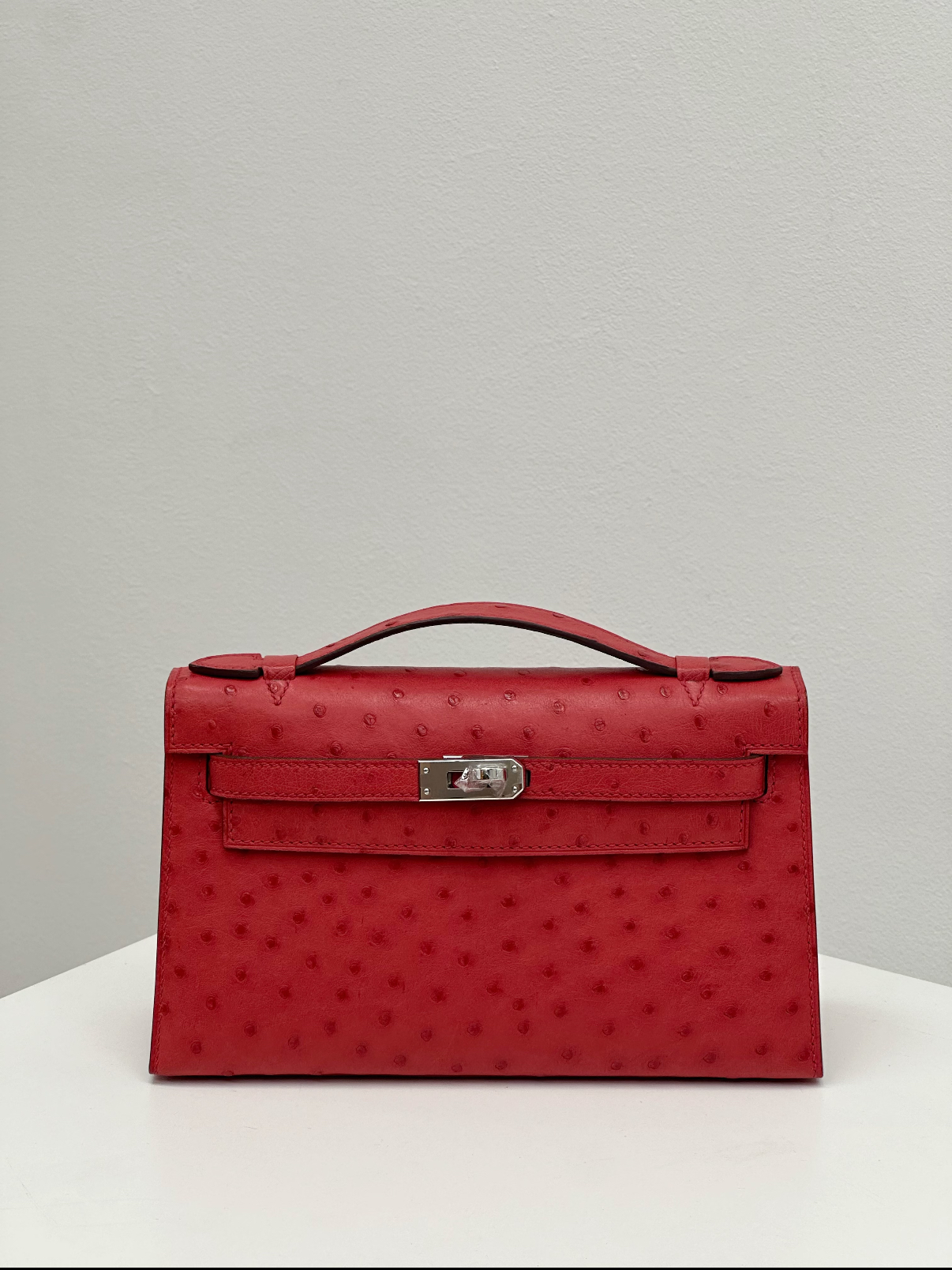 Kelly I 19 Azalea Red Ostrich Leather Custom - MOVEMENTARTISAN