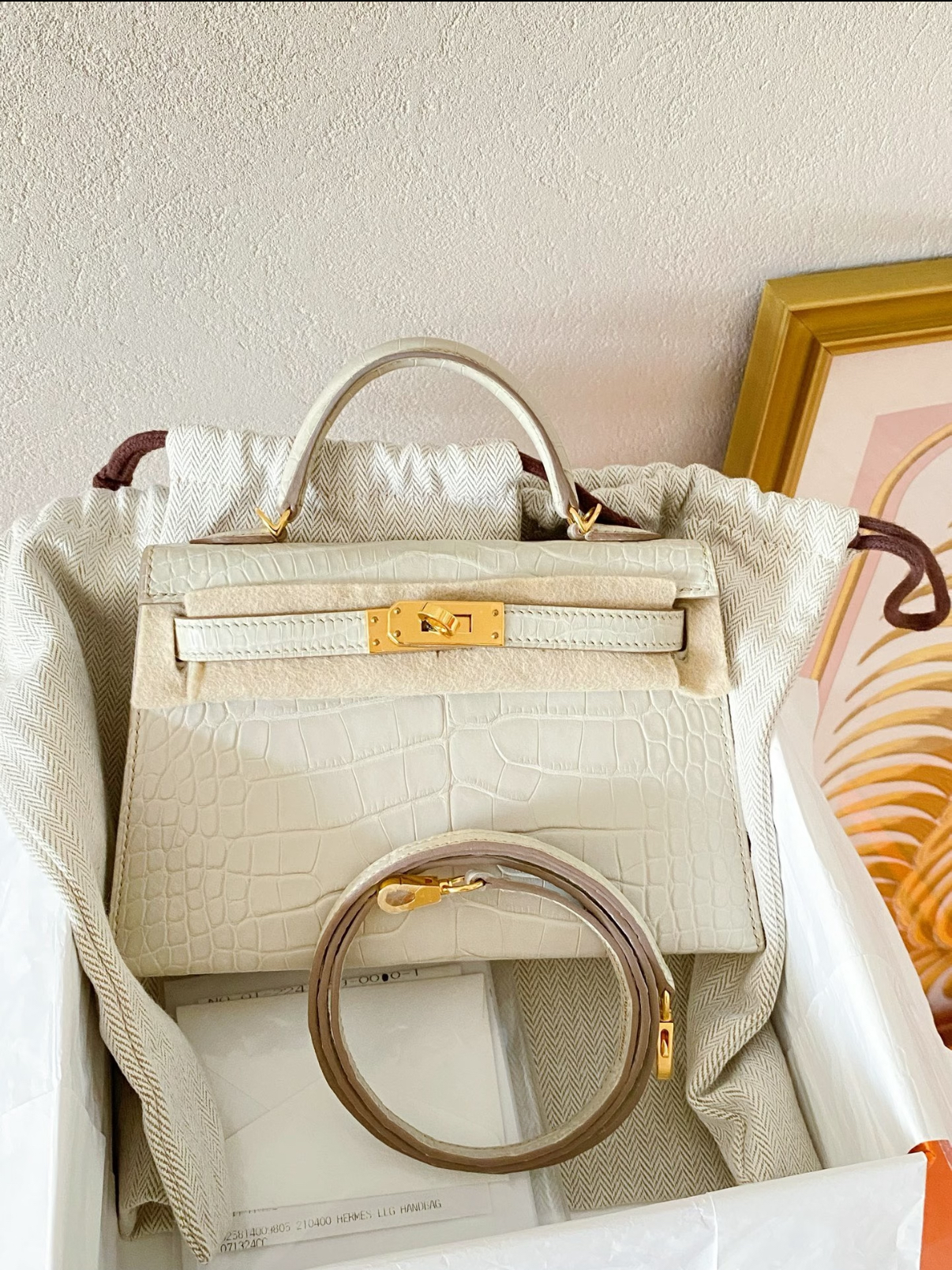 kelly mini 2 generation glacier white matte crocodile skin - MOVEMENTARTISAN