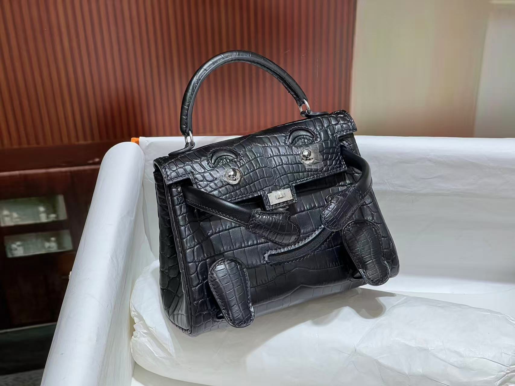 Kellly doll bag  crocodile leather custom - MOVEMENTARTISAN