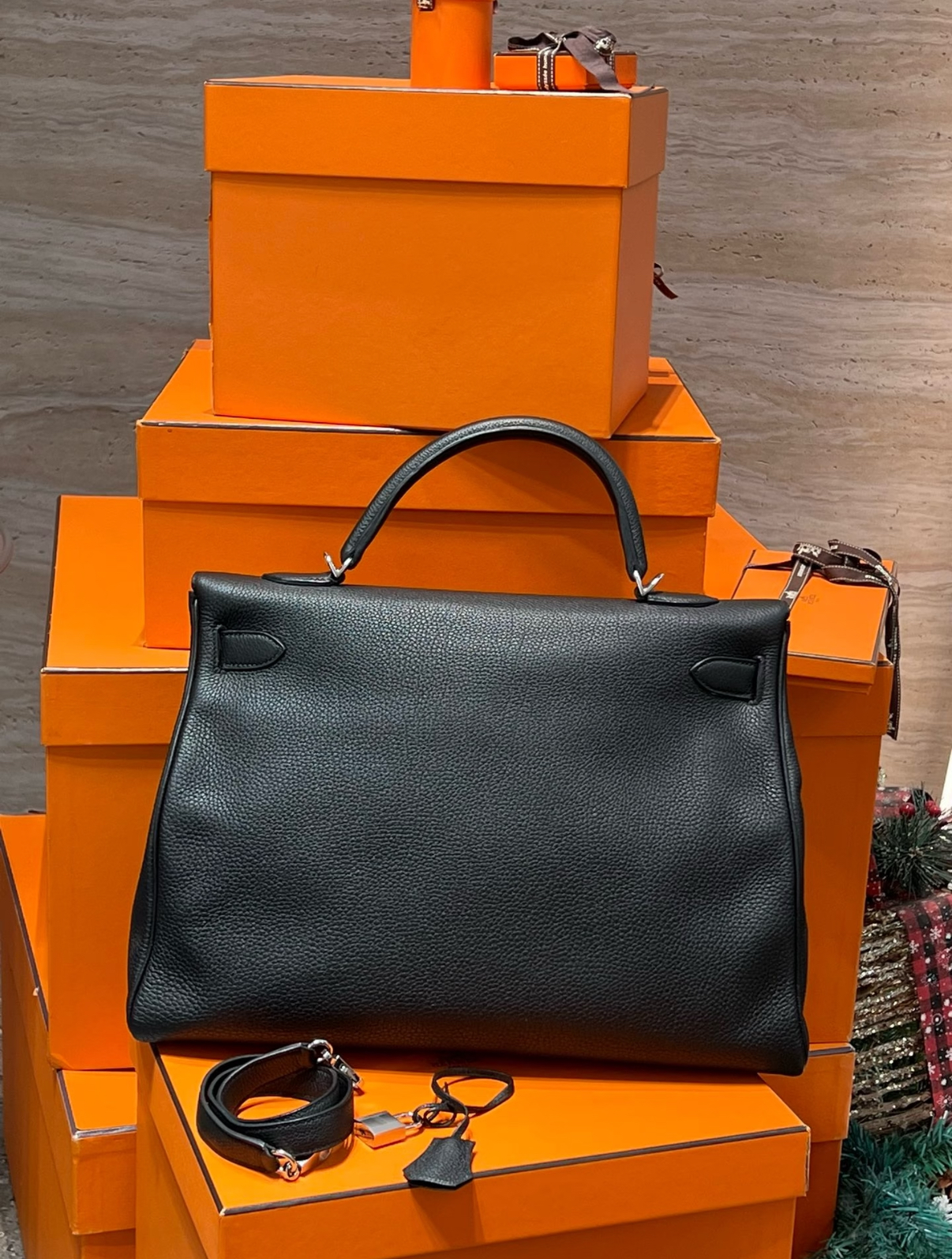 Kelly 40 black silver buckle TOGO leather custom - MOVEMENTARTISAN