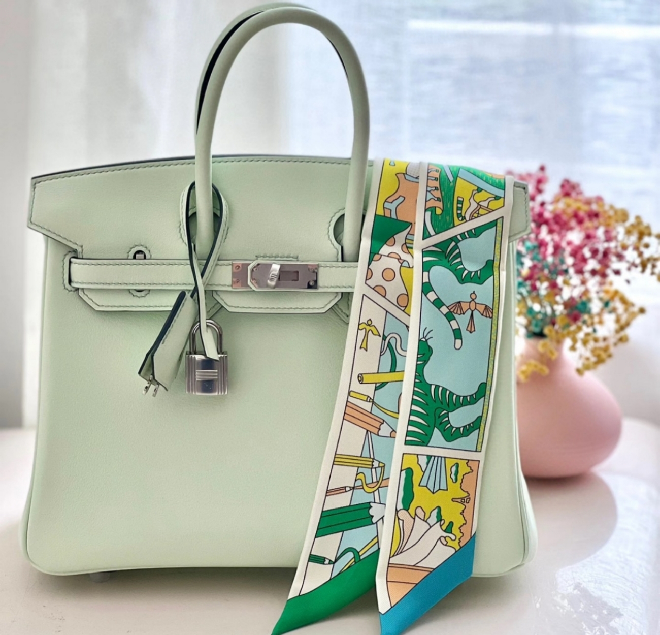 Birkin 25-35 mint green custom - MOVEMENTARTISAN