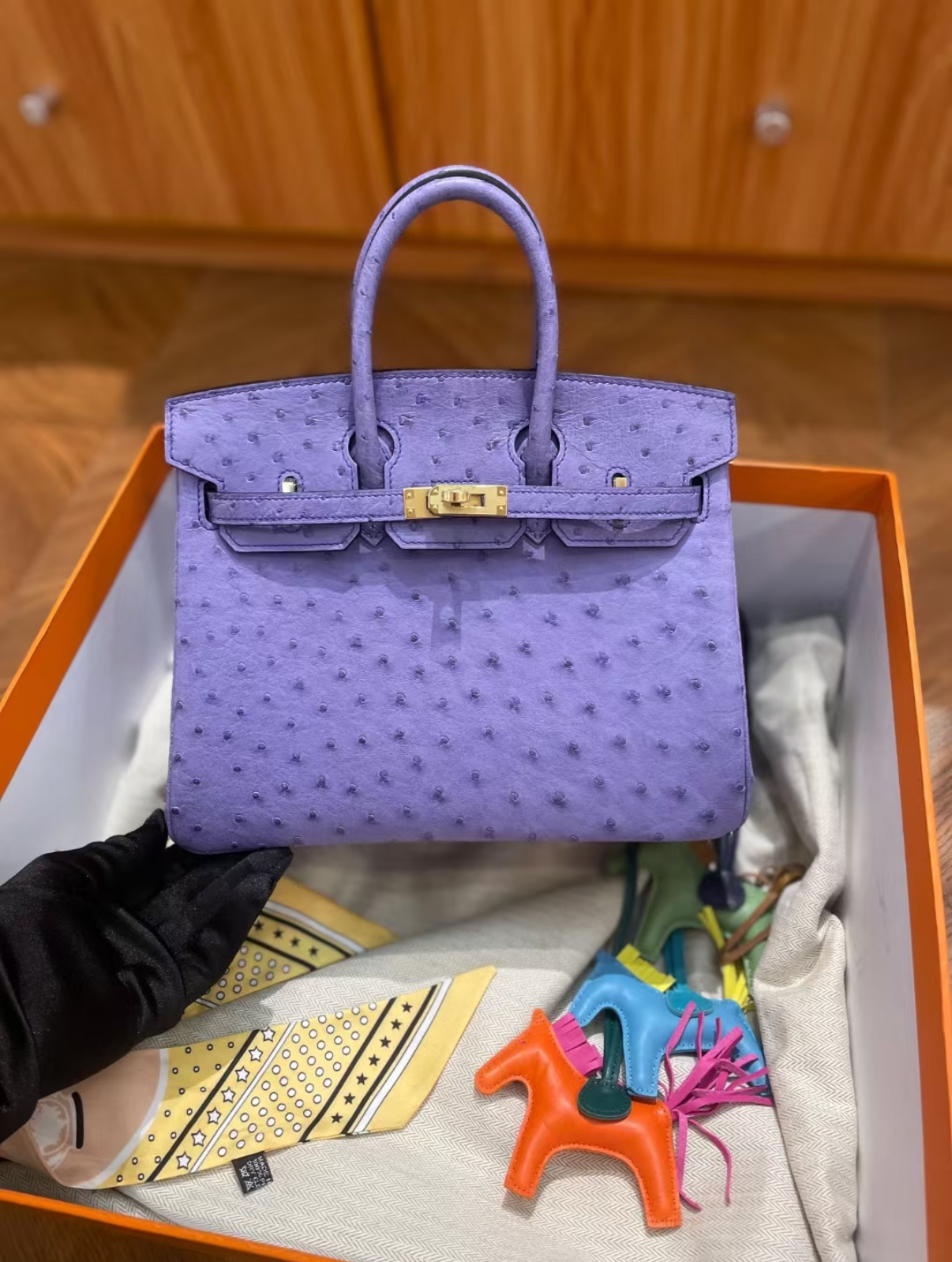 birkin 25-30 Lavender Ostrich Leather Custom - MOVEMENTARTISAN