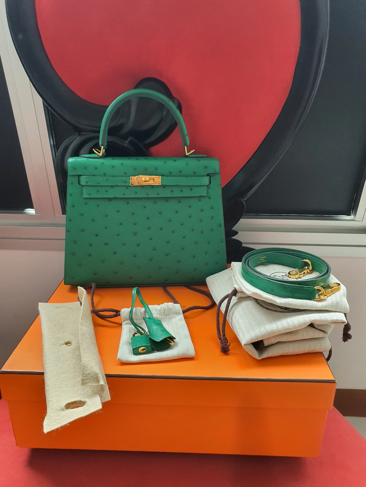 Kelly Sellier 25-28 Ostrich Leather Velvet Green Custom - MOVEMENTARTISAN