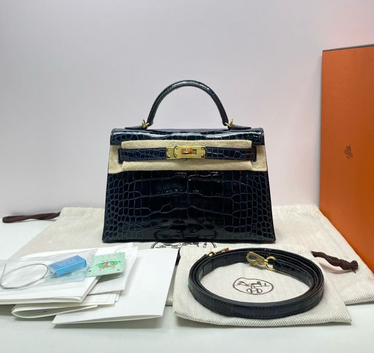 Kelly  Mini 19 American alligator skin crocodile skin - MOVEMENTARTISAN
