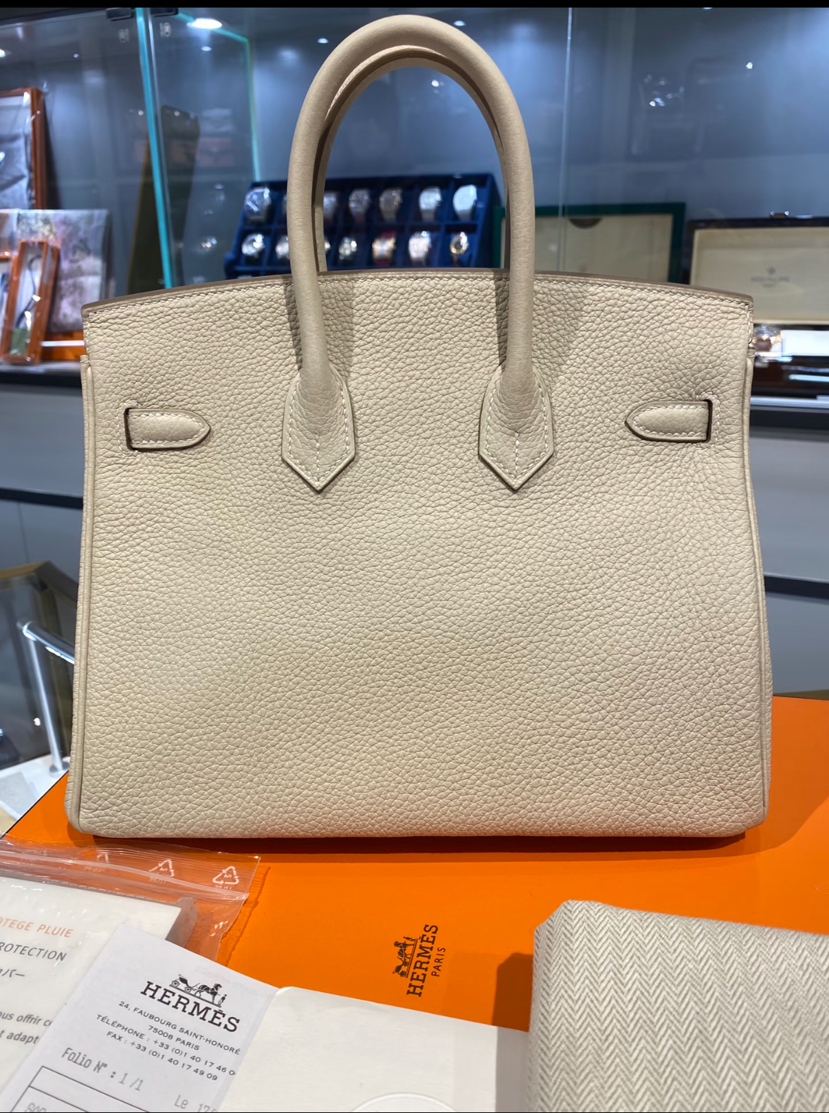 Birkin 25-35 Craie Cream White Togo Leather Custom - MOVEMENTARTISAN