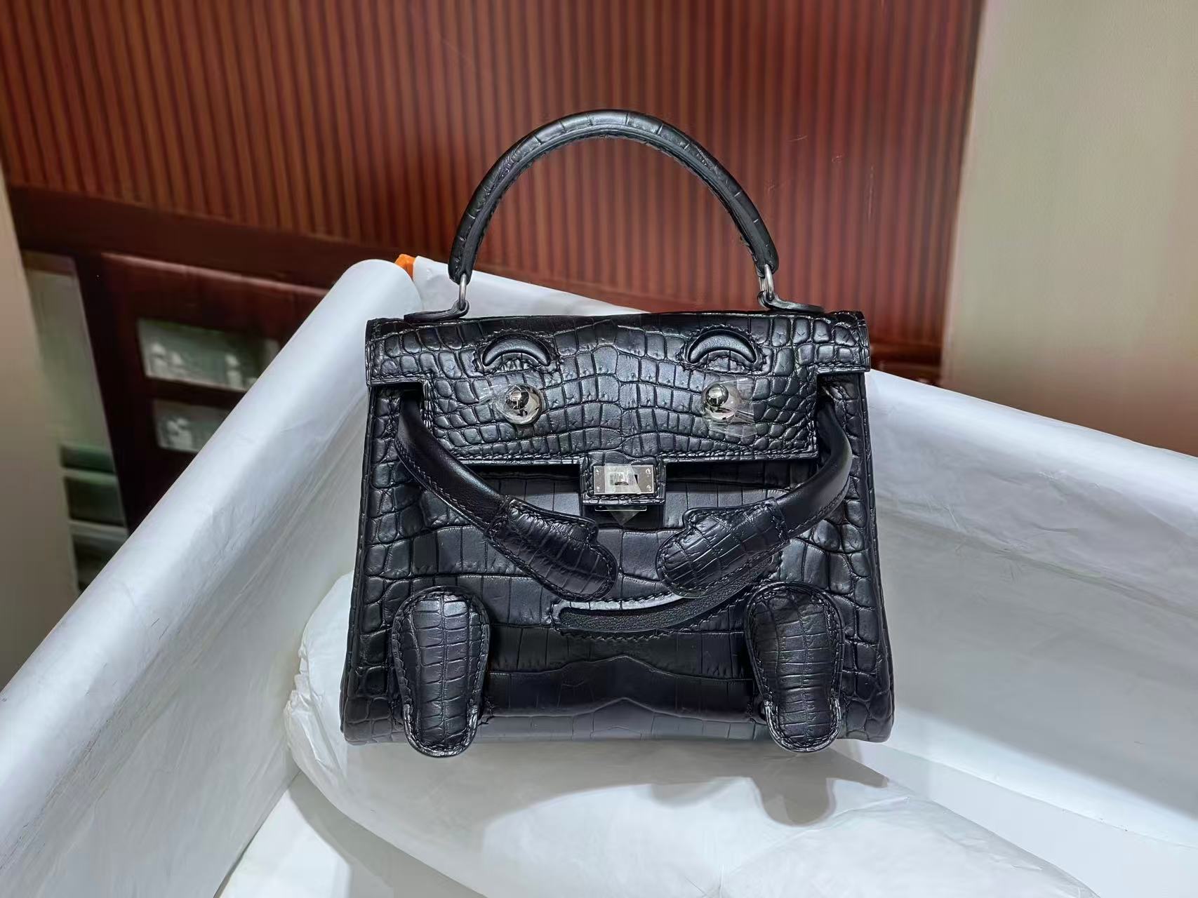 Kellly doll bag  crocodile leather custom - MOVEMENTARTISAN