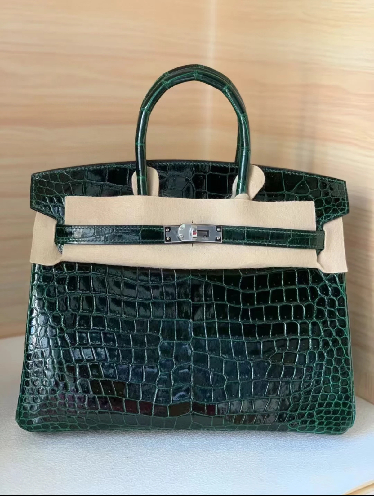 Birkin 25 Emerald Bay Crocodile Leather - MOVEMENTARTISAN