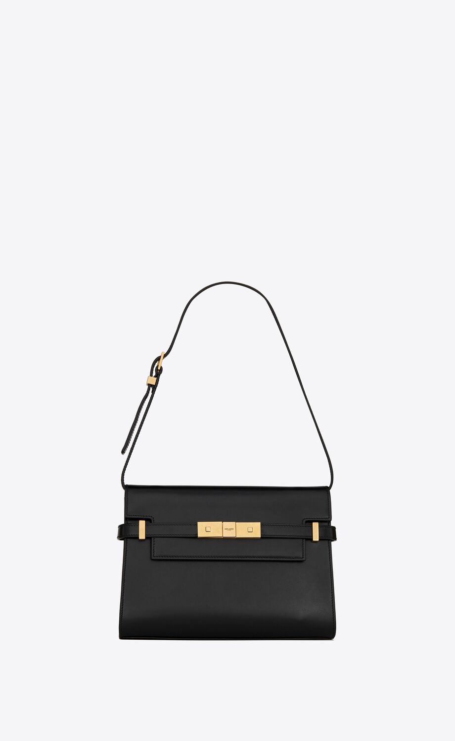MANHATTAN SMALL SHOULDER BAG IN BOX SAINT LAURENT LEATHER - MOVEMENTARTISAN