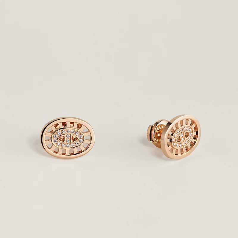 Chaine d'ancre Divine stud earrings, small model - MOVEMENTARTISAN