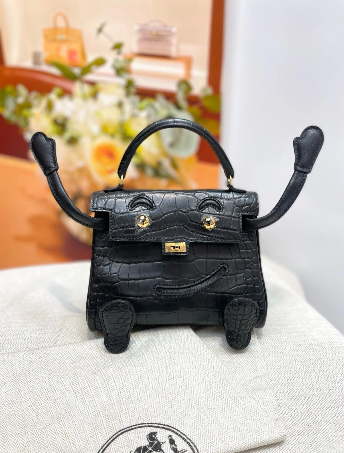 Kellly doll bag Gold buckle crocodile leather custom - MOVEMENTARTISAN