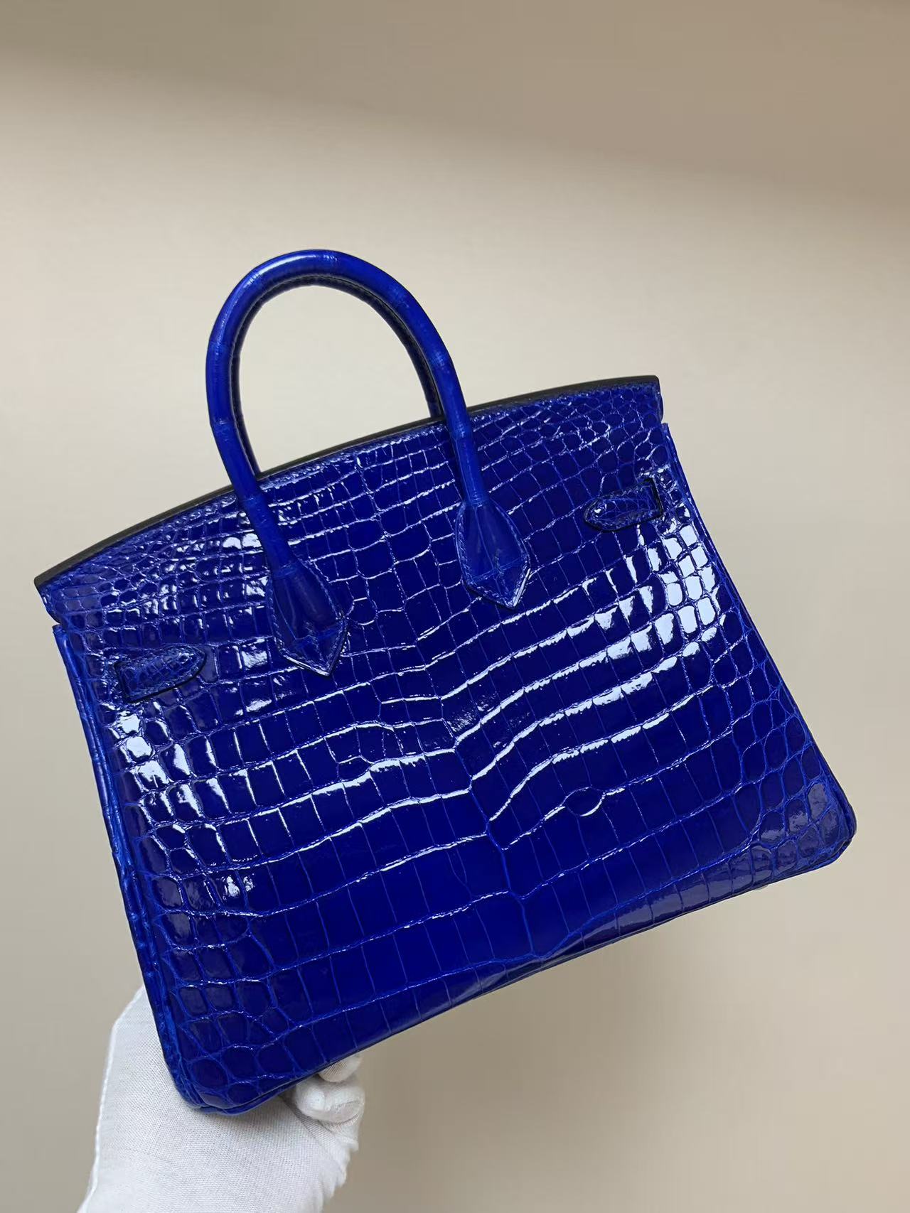 Birkin 25-35 sapphire blue crocodile leather Custom - MOVEMENTARTISAN