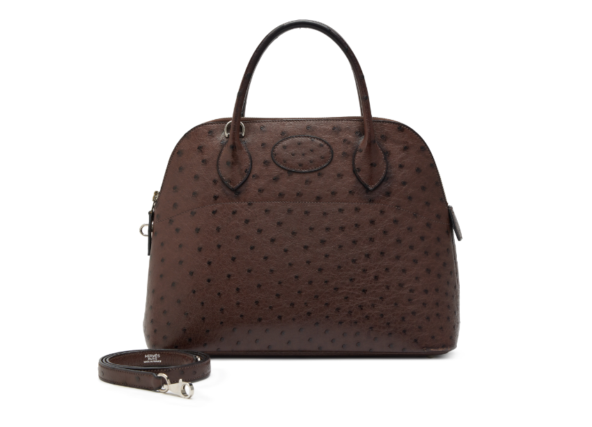 Marron Fonce Ostrich Bolide 31 Palladium Hardware - MOVEMENTARTISAN