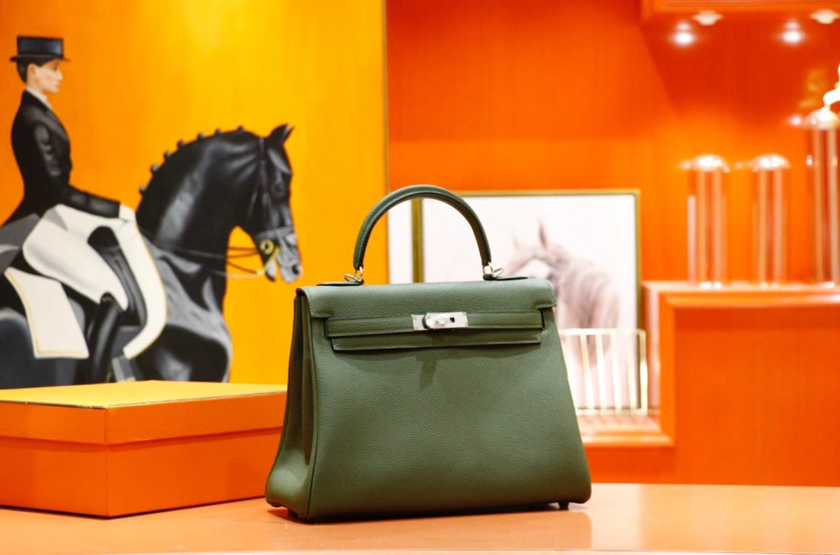 Kelly 25-30 Olive Green TOGO Leather Custom - MOVEMENTARTISAN