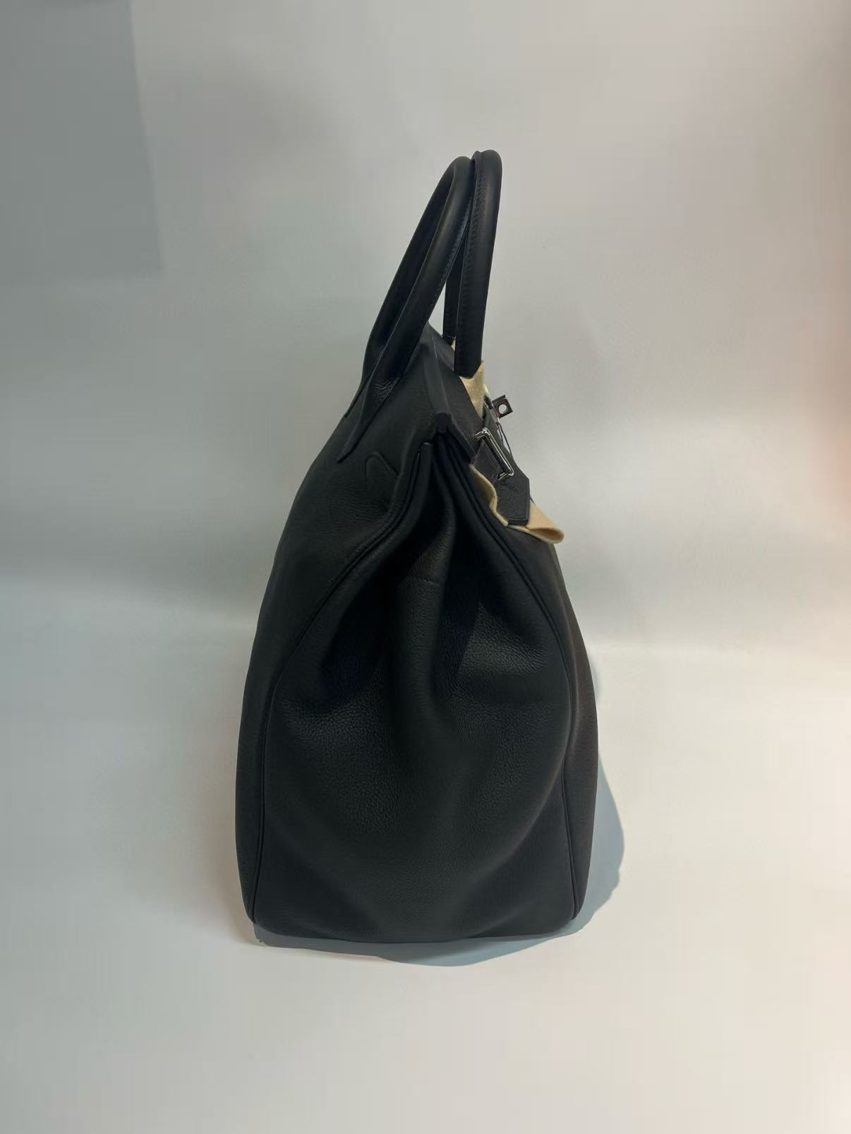 Haut a Courroies 40 Black Silver Buckle Togo Leather Custom - MOVEMENTARTISAN