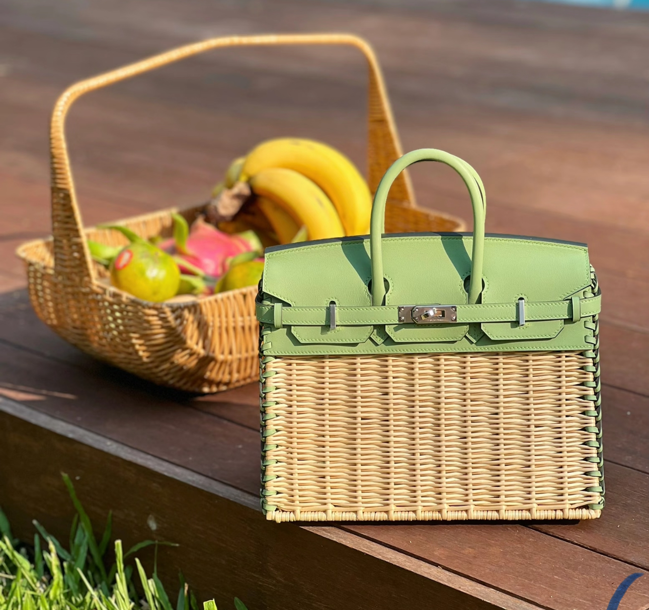Picnic Sellier Birkin 25 Avocado Green Swift Palladium Hardware - MOVEMENTARTISAN