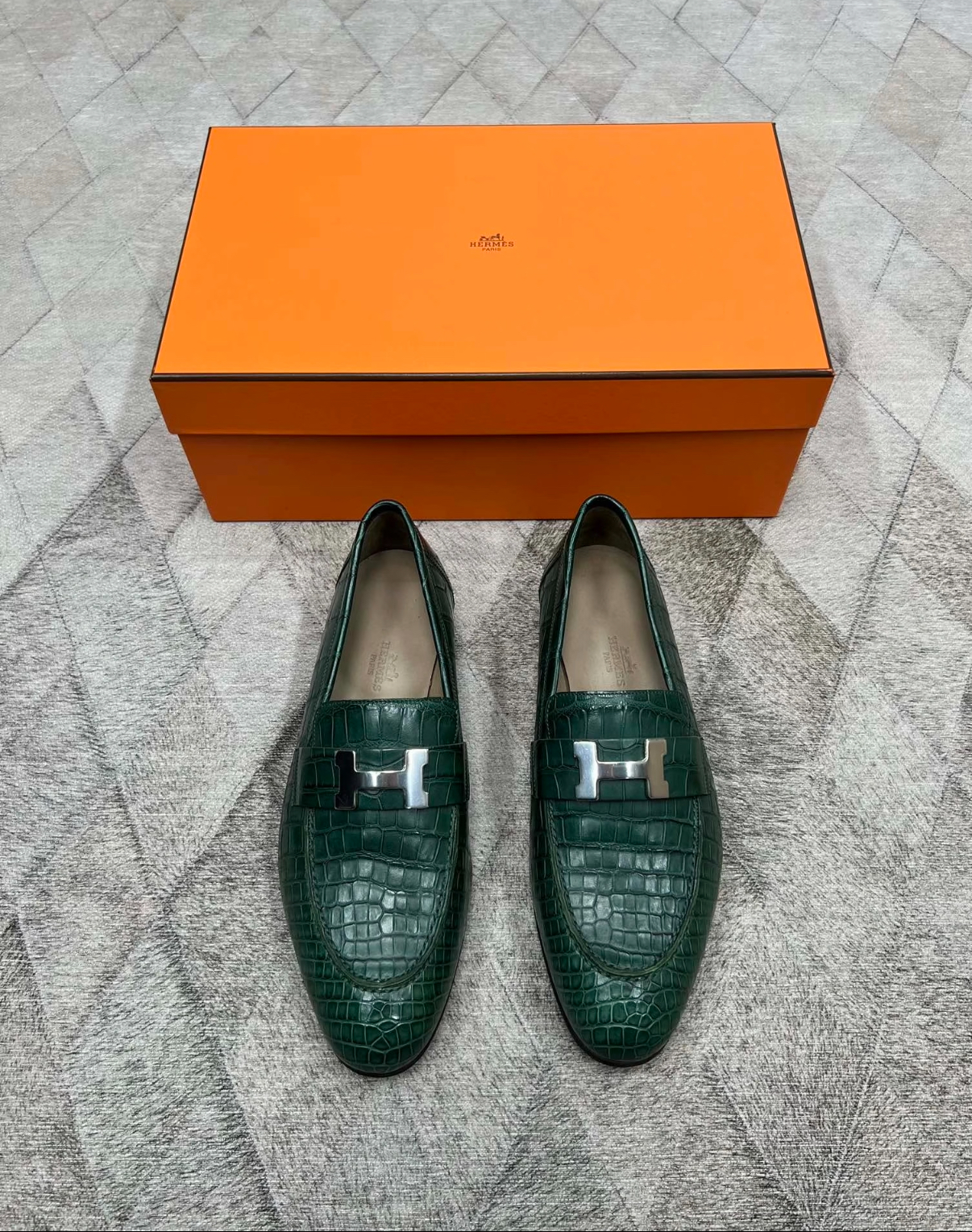 loafers emerald green crocodile leather custom - MOVEMENTARTISAN
