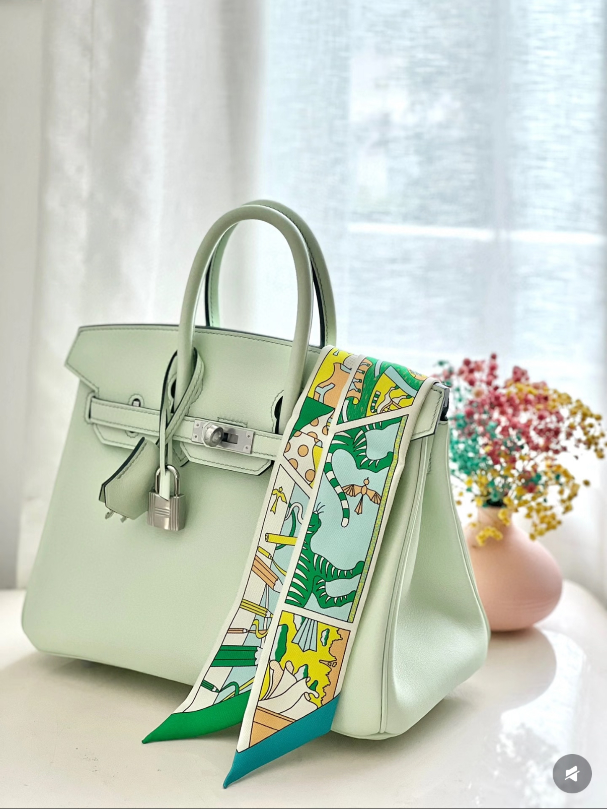 Birkin 25-35 mint green custom - MOVEMENTARTISAN