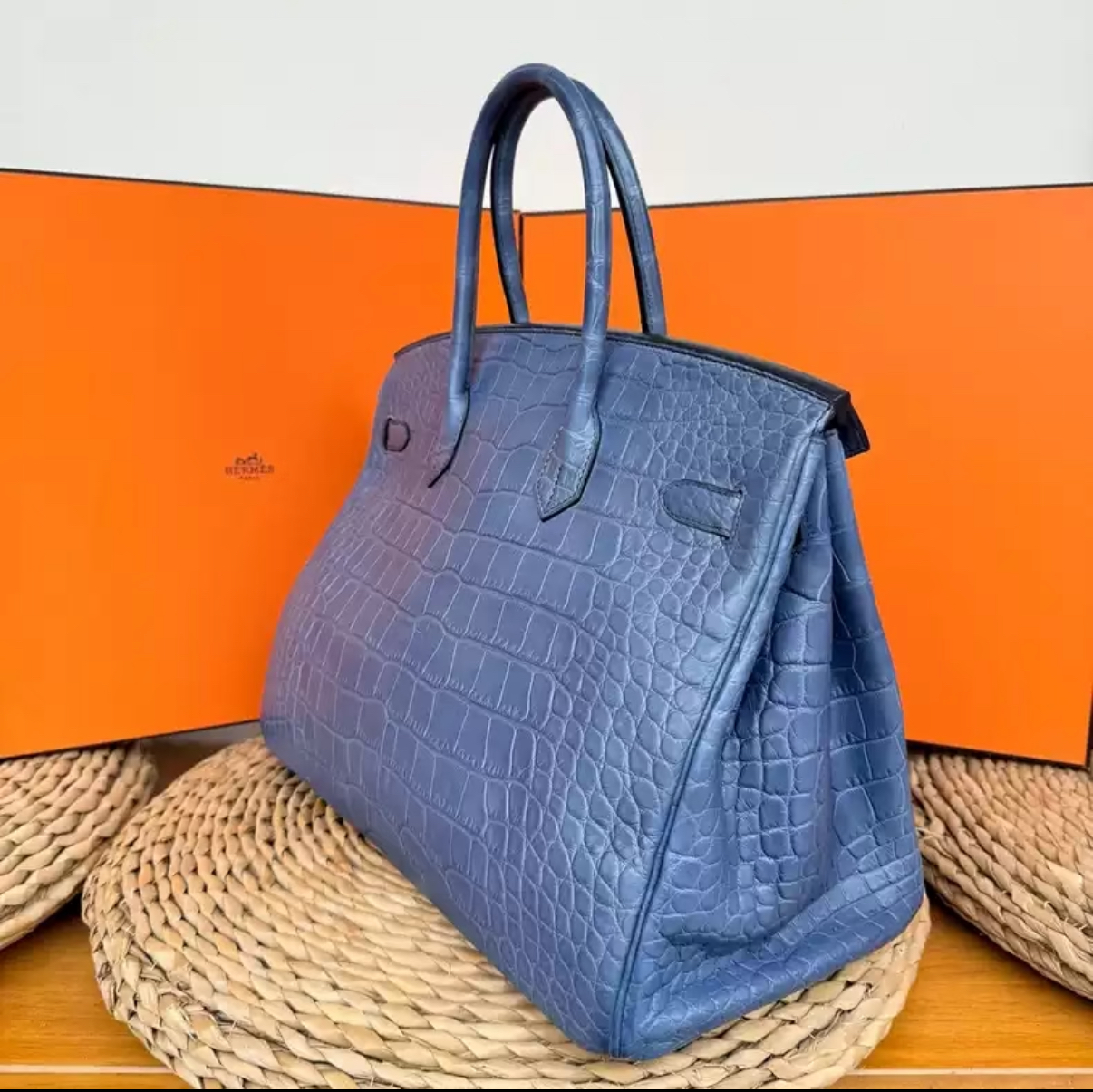Birkin 25-30 Misty Blue Crocodile Leather - MOVEMENTARTISAN