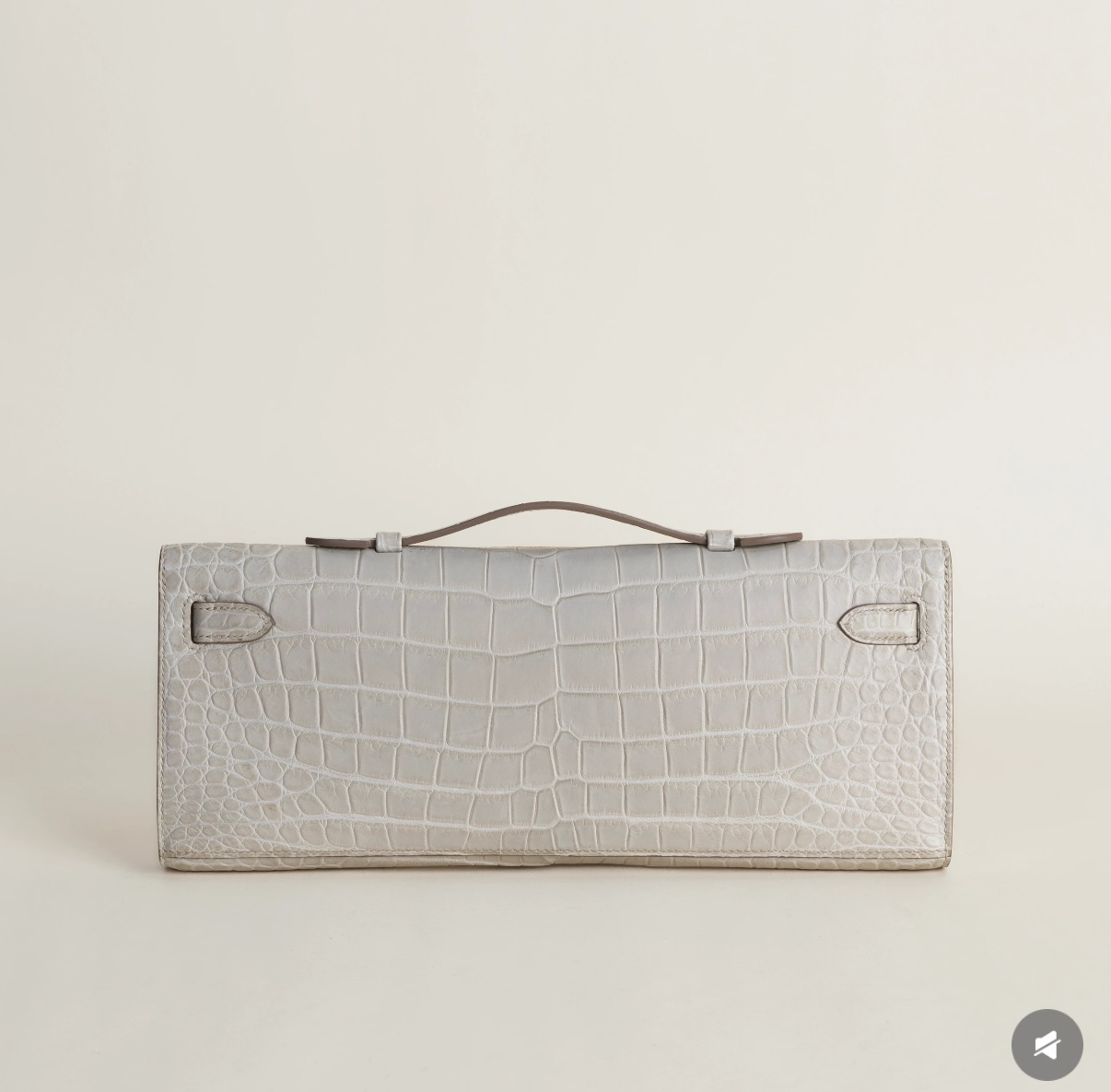 Kelly cut Matte Glacier White crocodile leather - MOVEMENTARTISAN