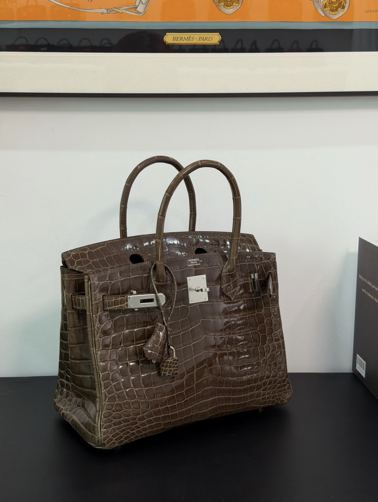 Birkin 25-35 elephant gray Silver hardware Shin crocodile leather custom - MOVEMENTARTISAN