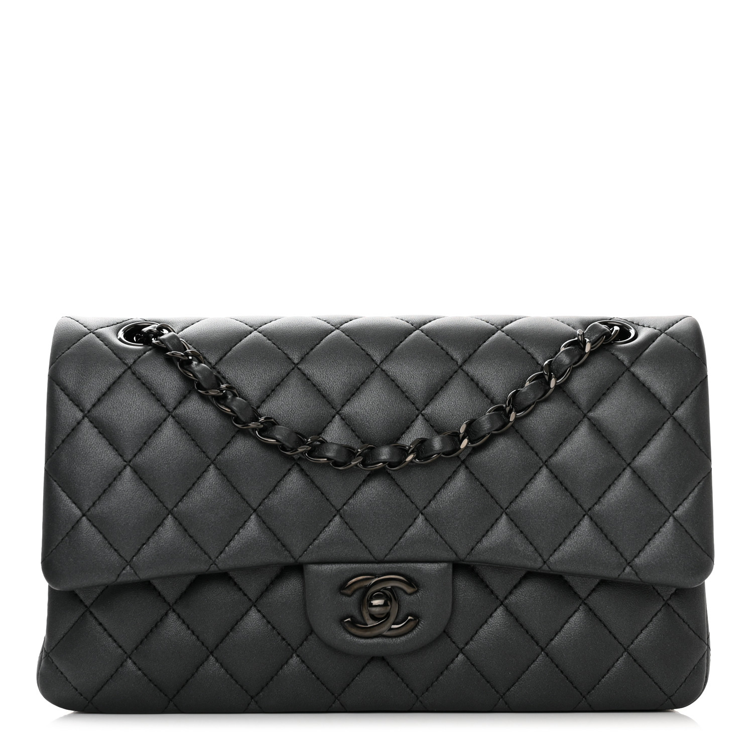 Lambskin Quilted Medium Double Flap So Black - MOVEMENTARTISAN