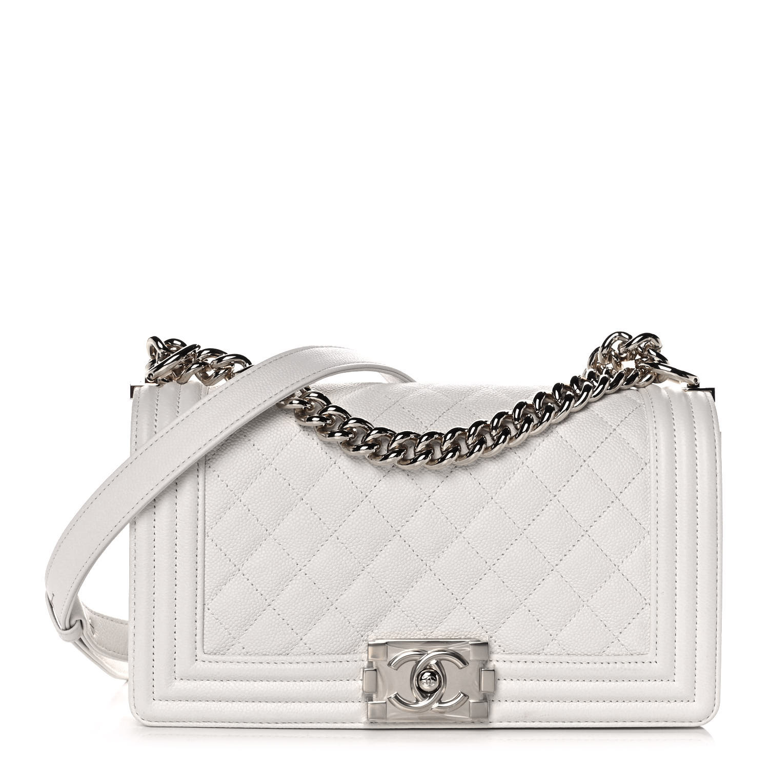 White / Nude Quilted Caviar Medium - MOVEMENTARTISAN