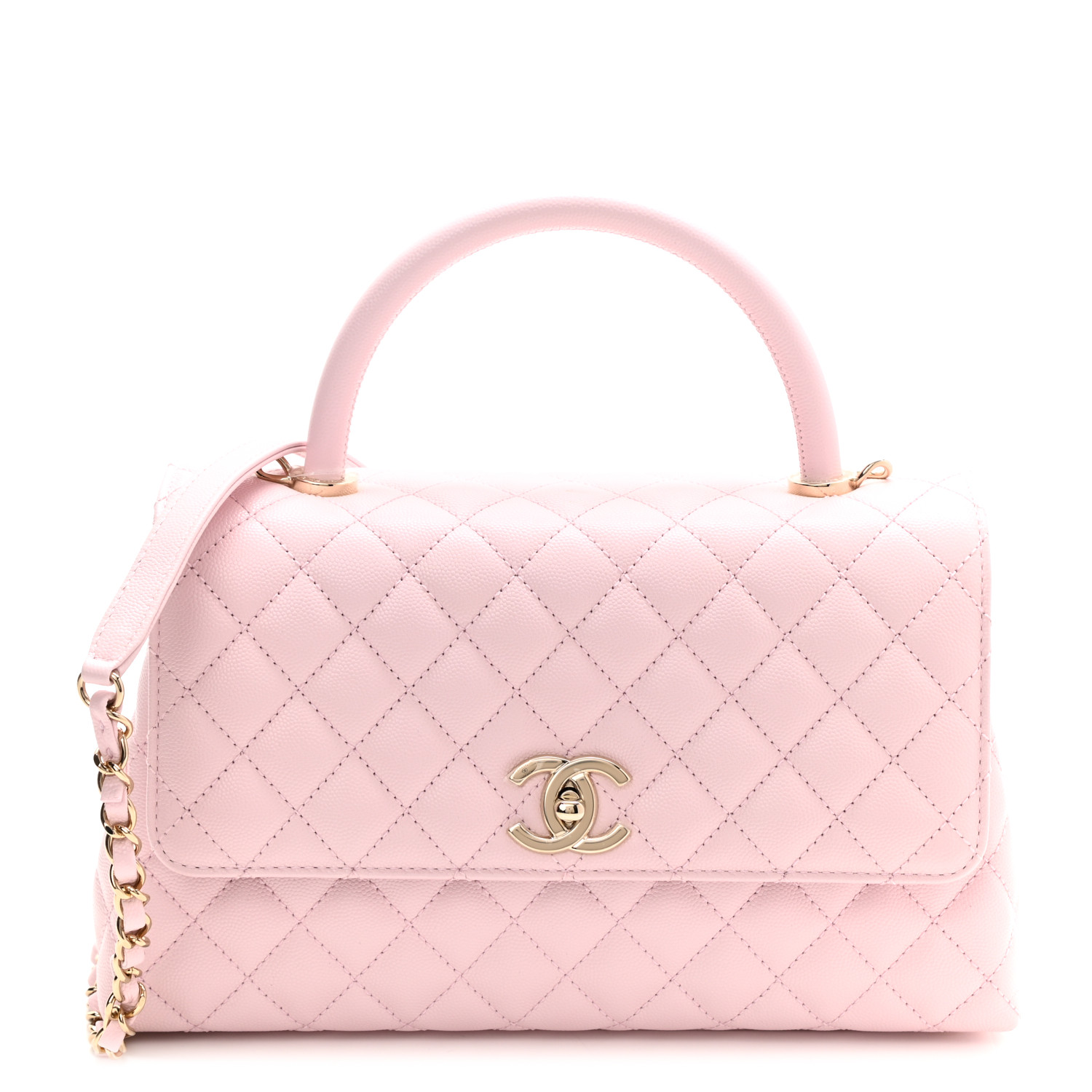 Caviar Quilted Small Coco Handle Flap Light Pink - MOVEMENTARTISAN