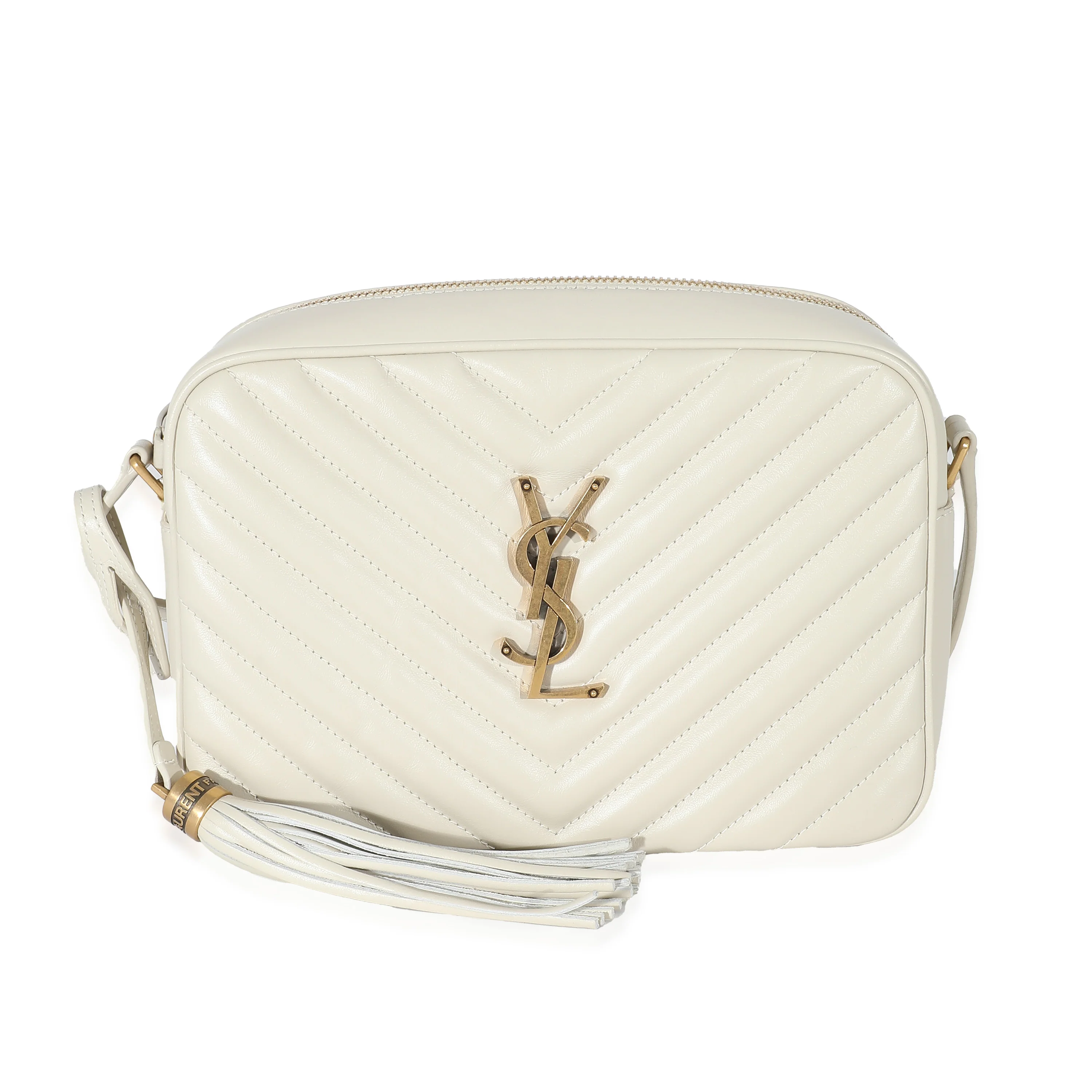 Saint Laurent Crema Soft Chevron Quilted Leather Lou Camera Bag - MOVEMENTARTISAN