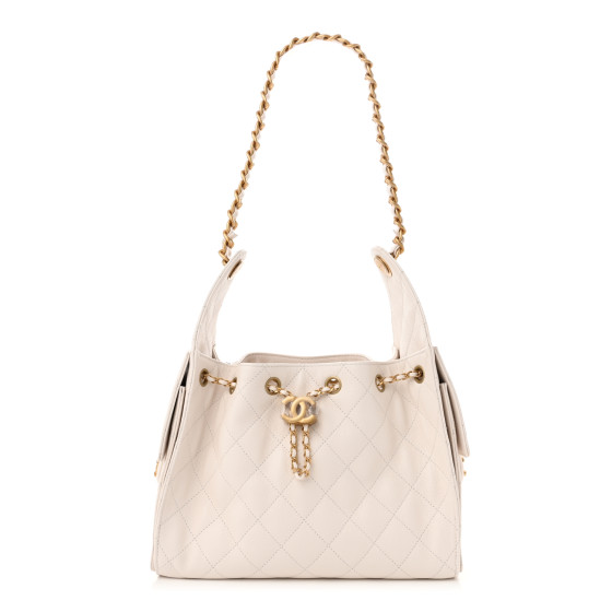 Caviar Quilted Small Chanel 25 Handbag White - MOVEMENTARTISAN