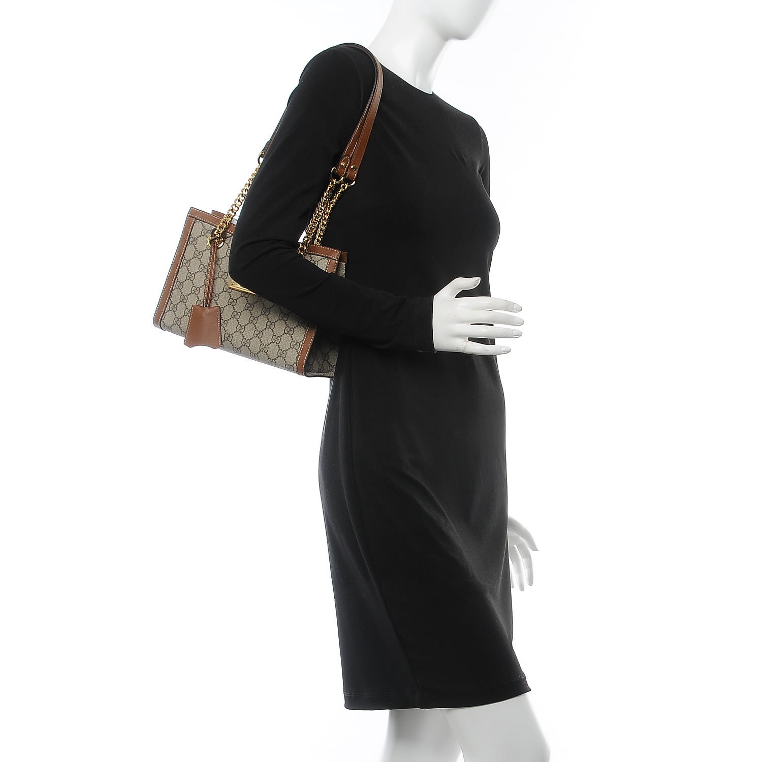 GG Supreme Monogram Calfskin Small Padlock Tote Beige Ebony Tuscany - MOVEMENTARTISAN