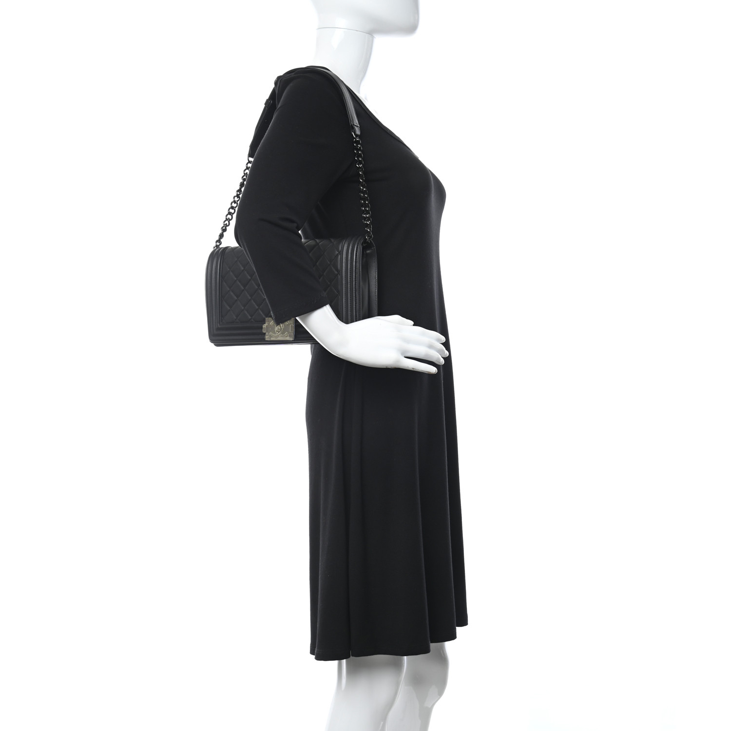 Calfskin Quilted Boy Clutch With Removable Chain So Black - MOVEMENTARTISAN