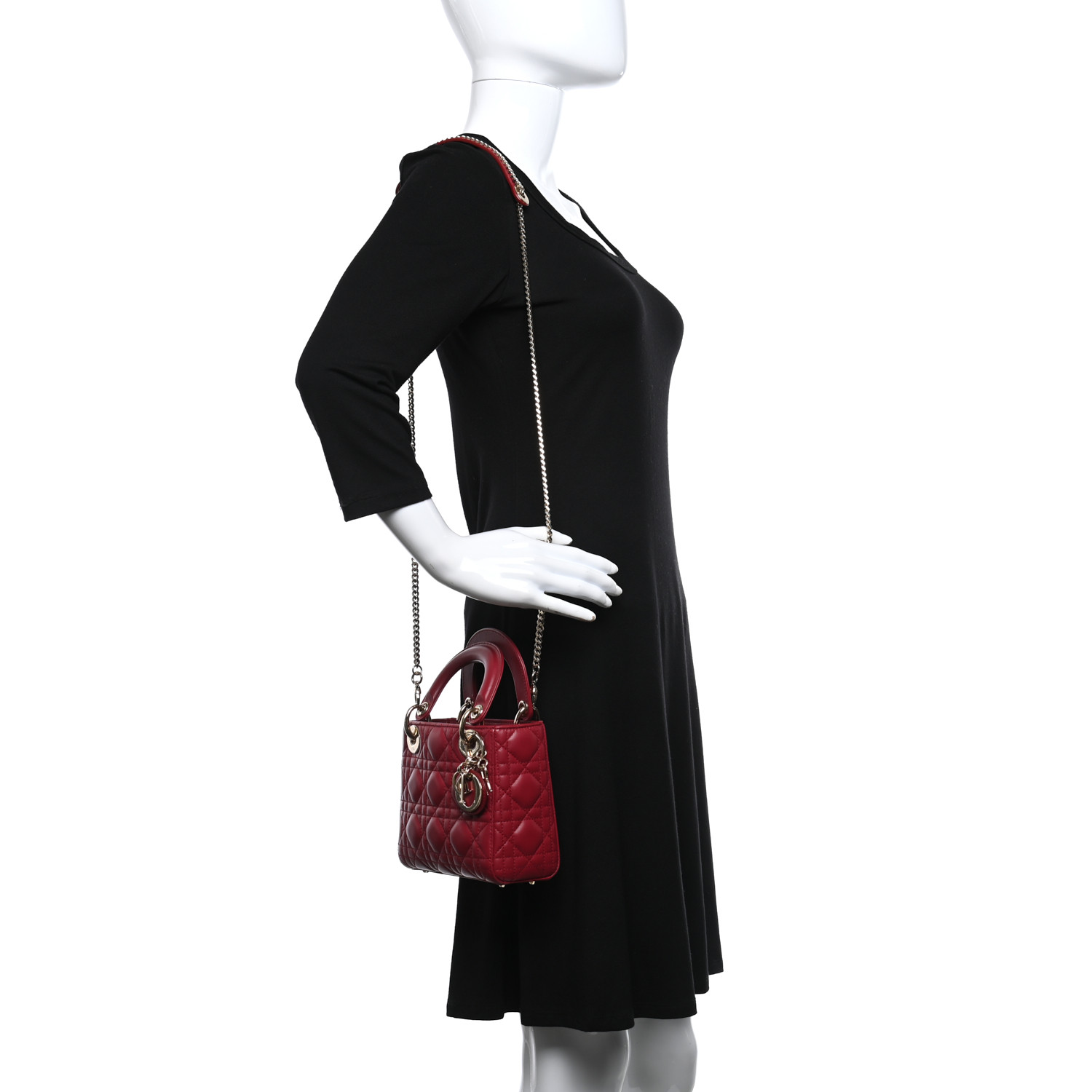 Lambskin Cannage Mini Lady  Burgundy - MOVEMENTARTISAN