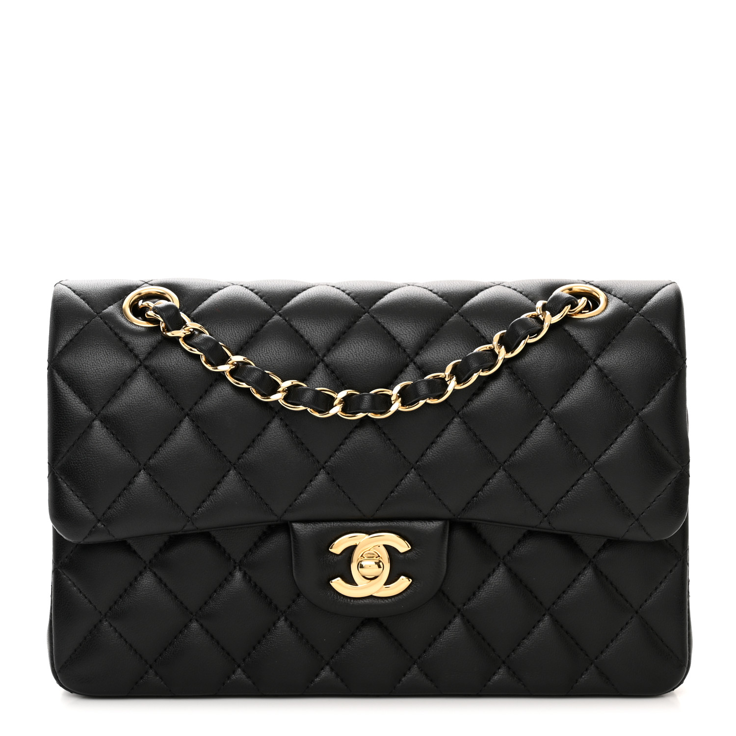 Lambskin Quilted Small Double Flap Black - MOVEMENTARTISAN