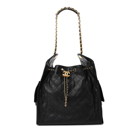 Caviar Quilted Medium Chanel 25 Handbag Black - MOVEMENTARTISAN