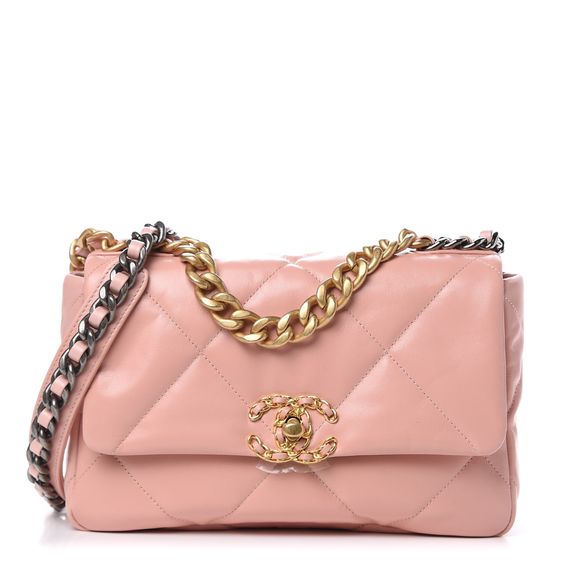 Lambskin Quilted Medium Chanel 19 Flap Light Pink - MOVEMENTARTISAN