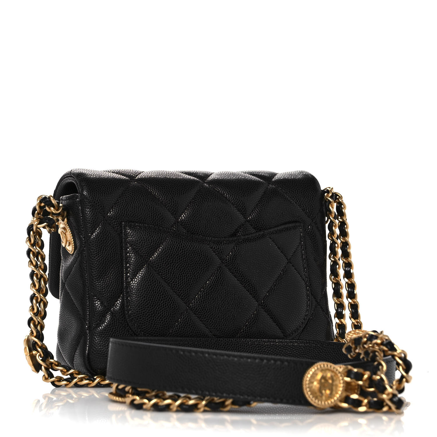 CHANEL Caviar Quilted Mini Twist Your Buttons Flap Black - MOVEMENTARTISAN