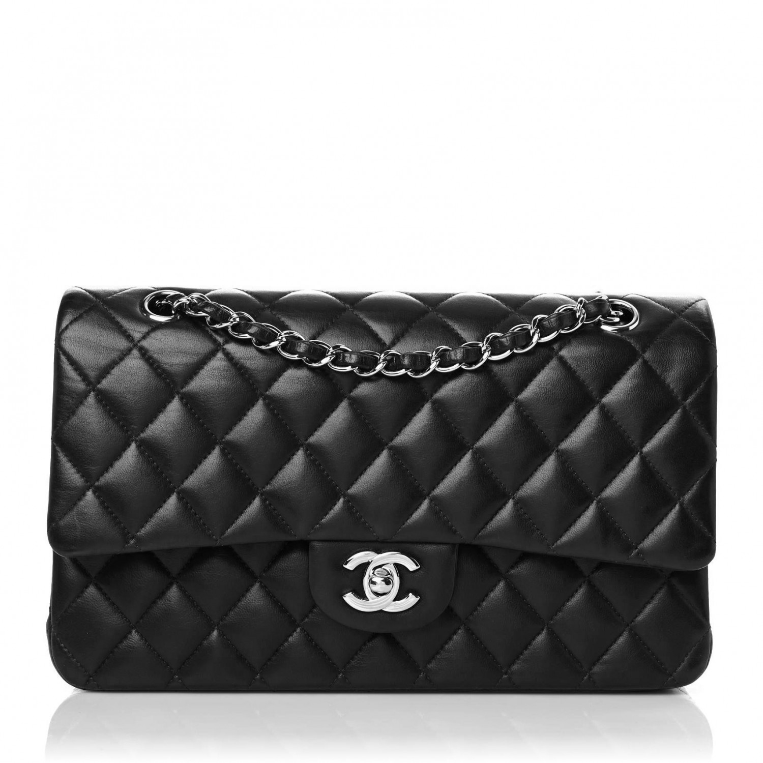 Lambskin Quilted Medium Double Flap Black - MOVEMENTARTISAN
