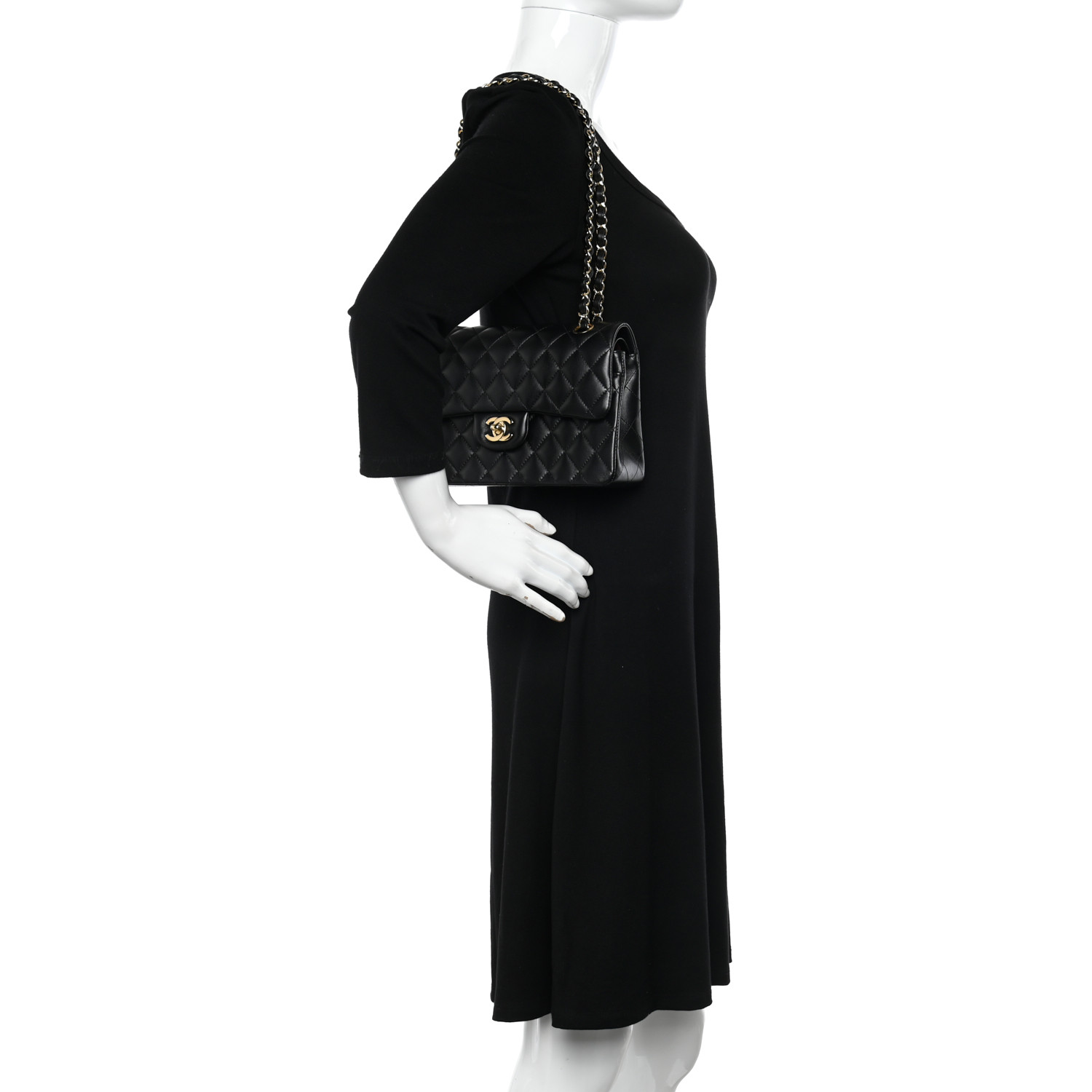 Lambskin Quilted Small Double Flap Black - MOVEMENTARTISAN