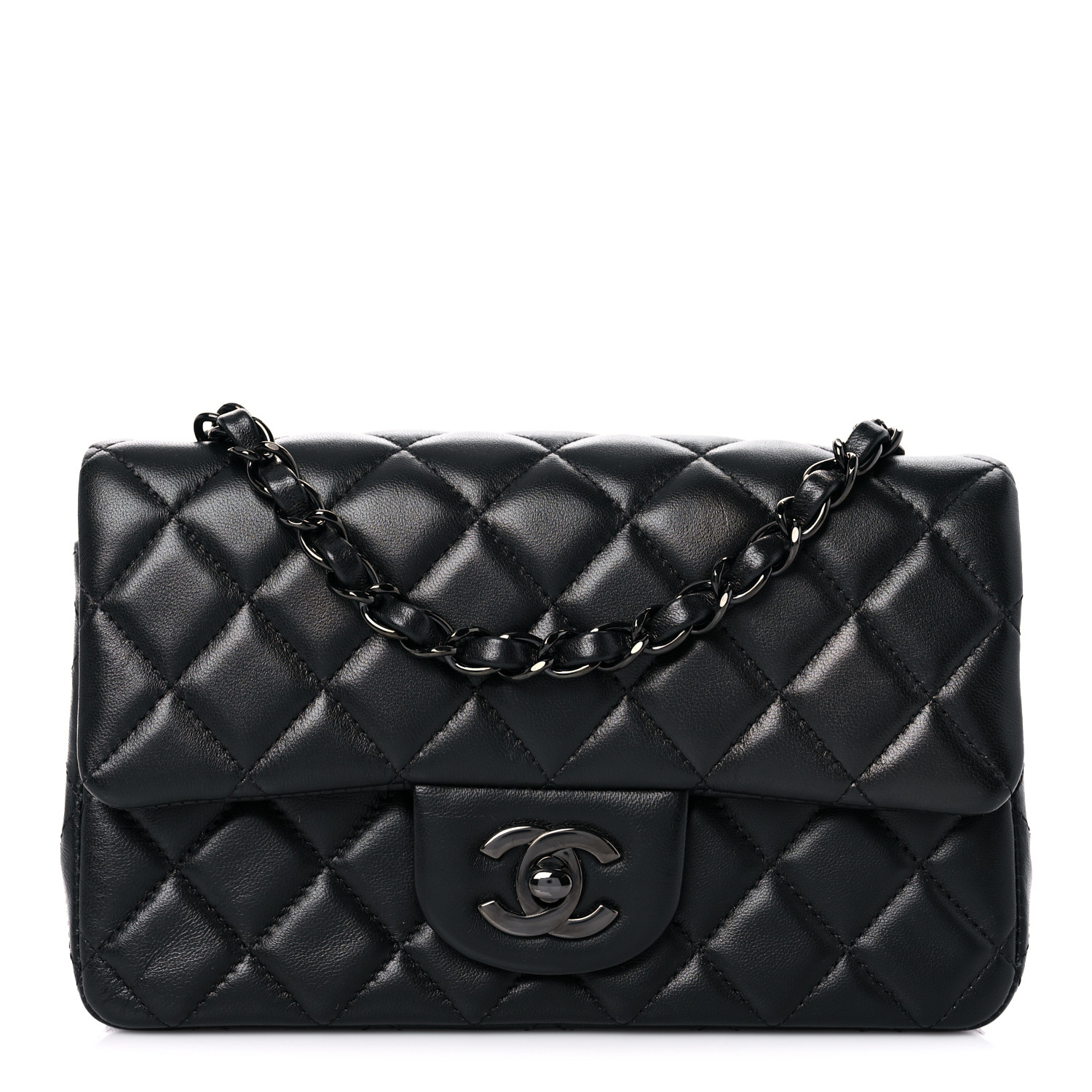 Lambskin Quilted Mini Rectangular Flap So Black - MOVEMENTARTISAN
