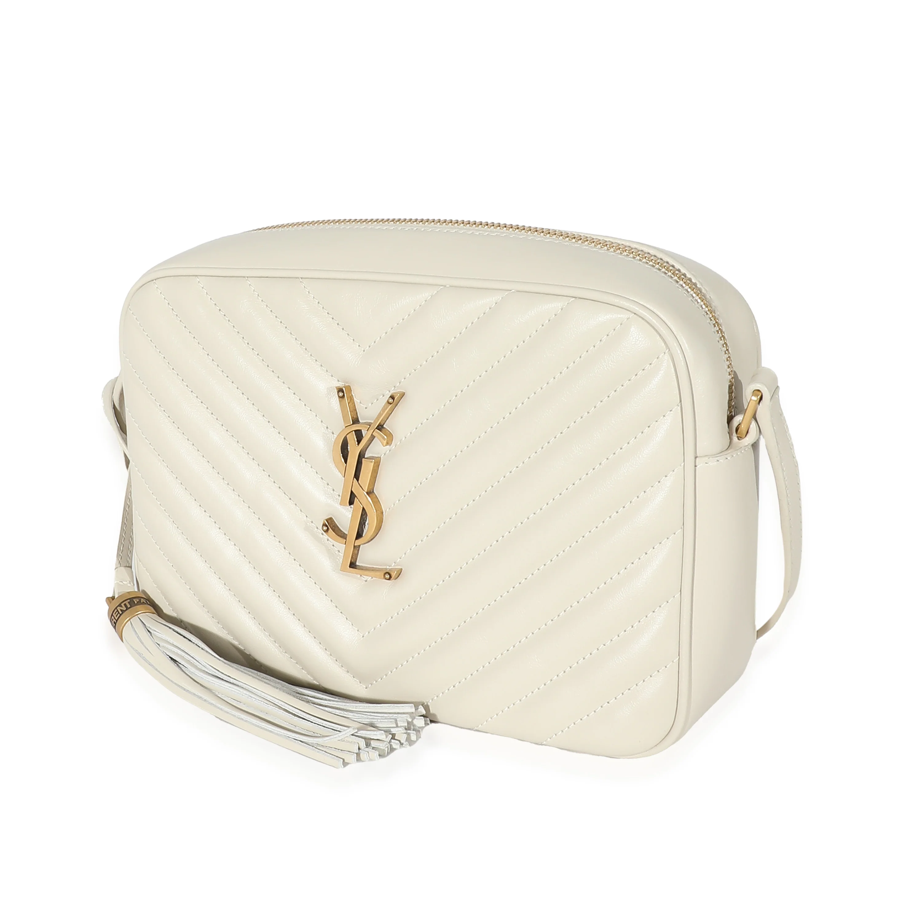 Saint Laurent Crema Soft Chevron Quilted Leather Lou Camera Bag - MOVEMENTARTISAN