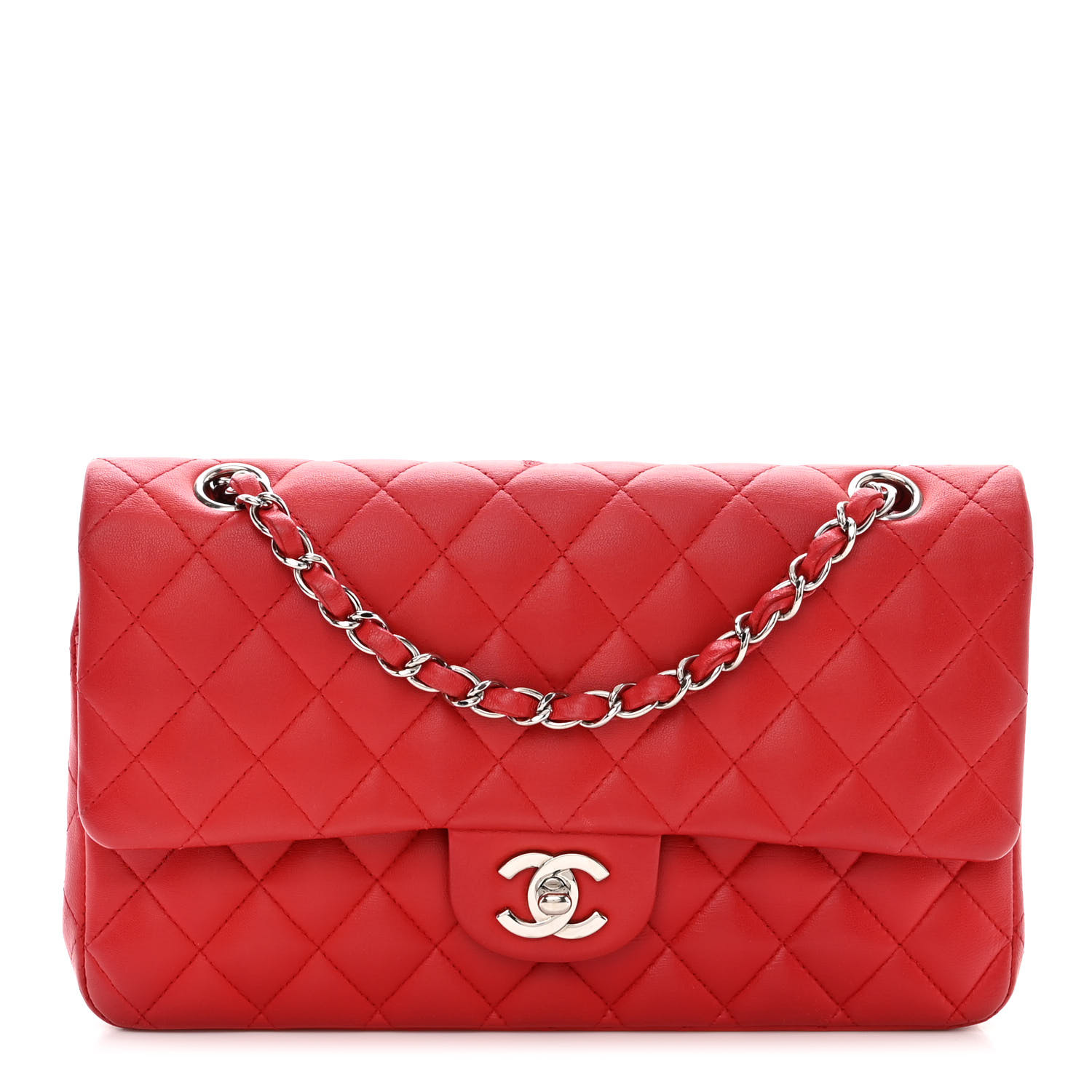 Lambskin Quilted Medium Double Flap Red - MOVEMENTARTISAN