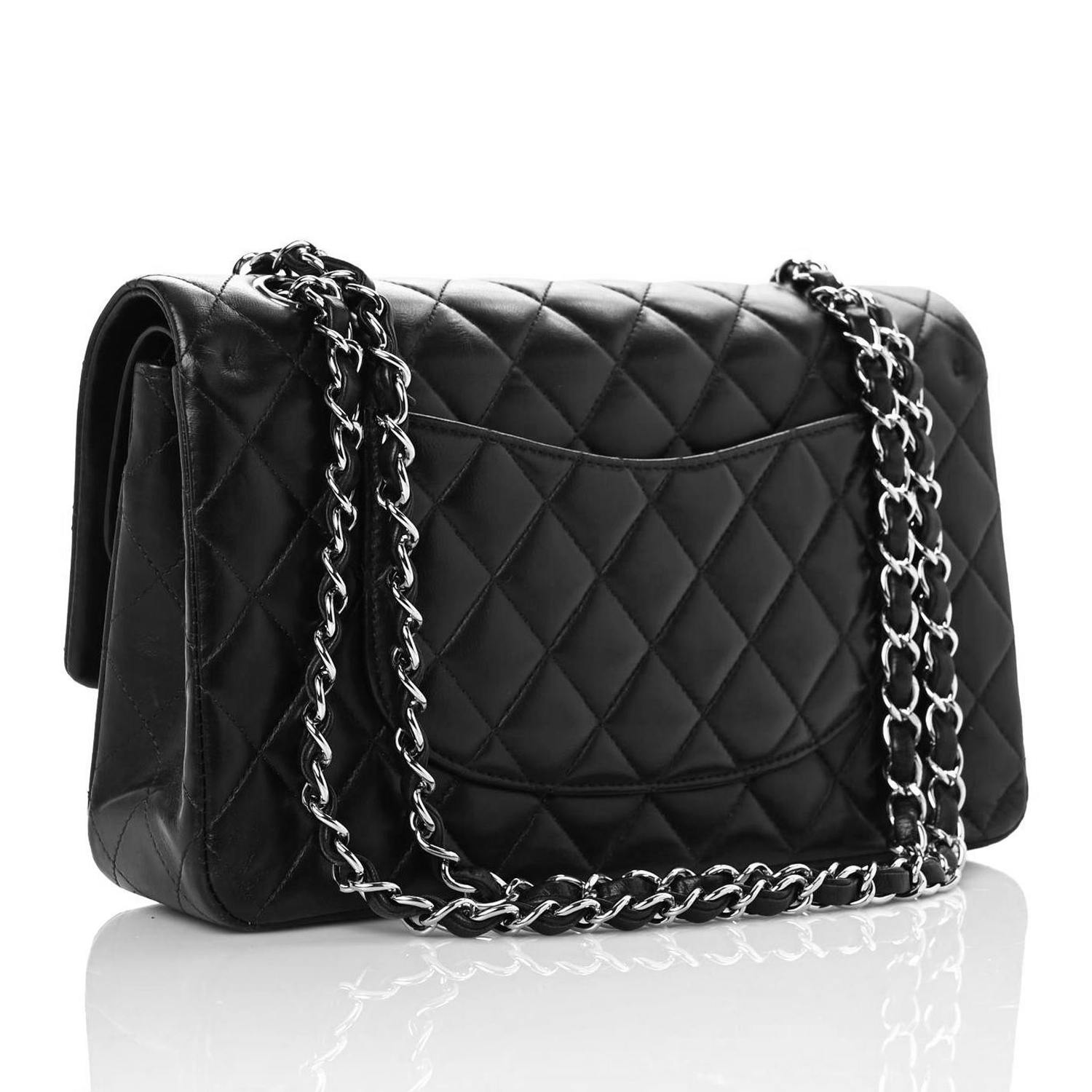 Lambskin Quilted Medium Double Flap Black - MOVEMENTARTISAN