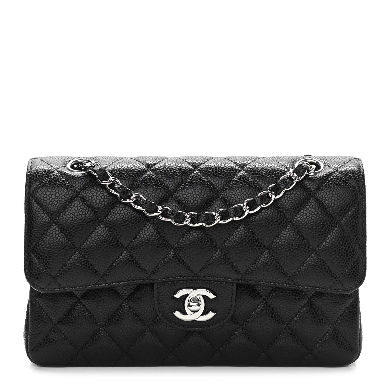 Caviar Quilted Small Double Flap Black - MOVEMENTARTISAN