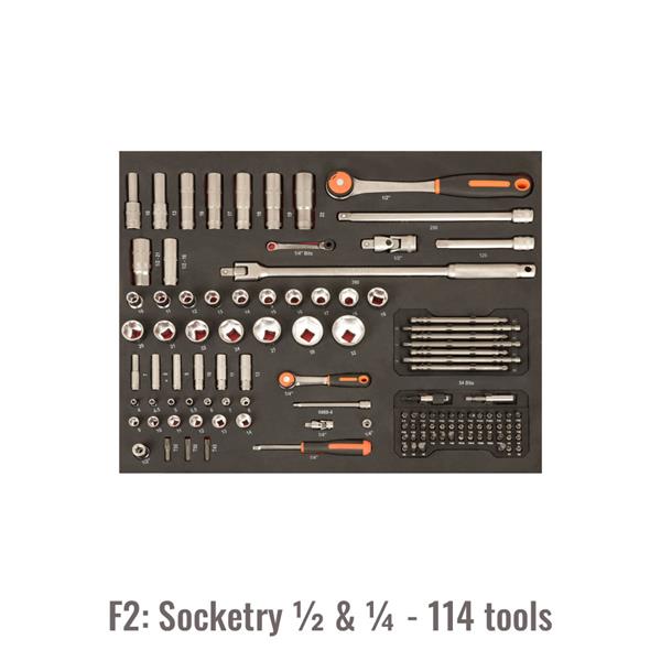 BAHCO 1470K6BKFFSDR 26 Heavy Duty Trolley with Tools.198 Piece Kit