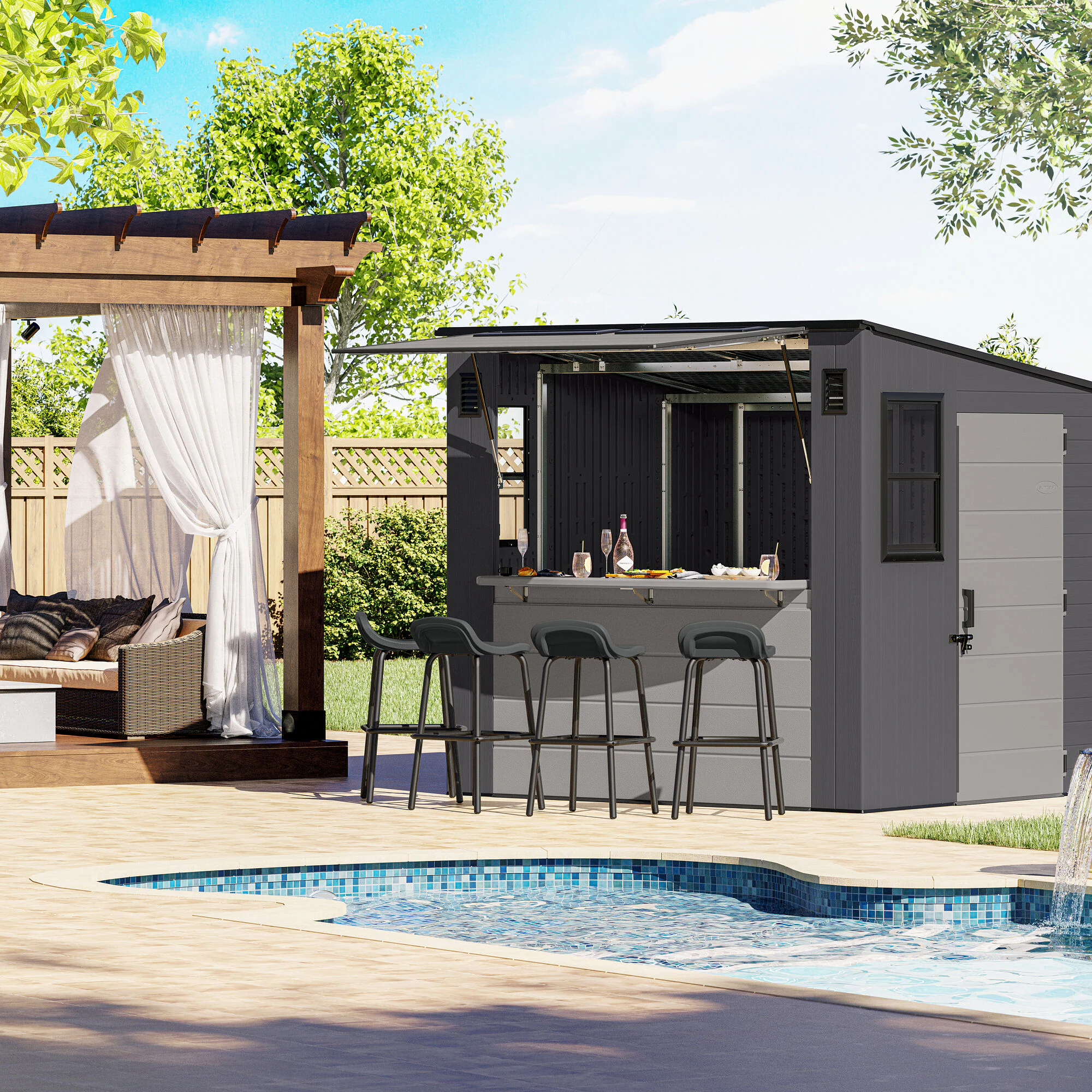 Suncast 8x7 Cabana Entertainment Shed